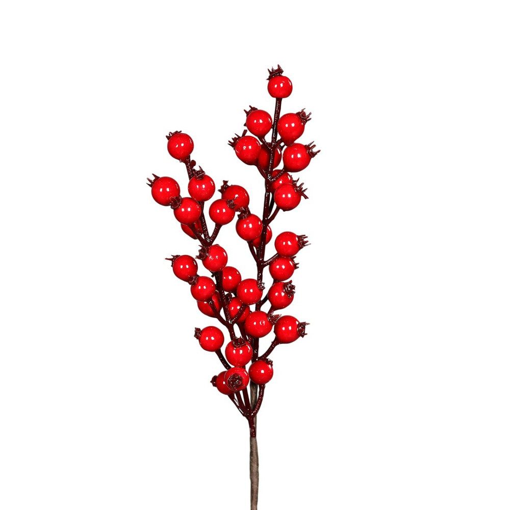 Kunstblume Dekozweig - Hagebutte - rot, günstig online kaufen