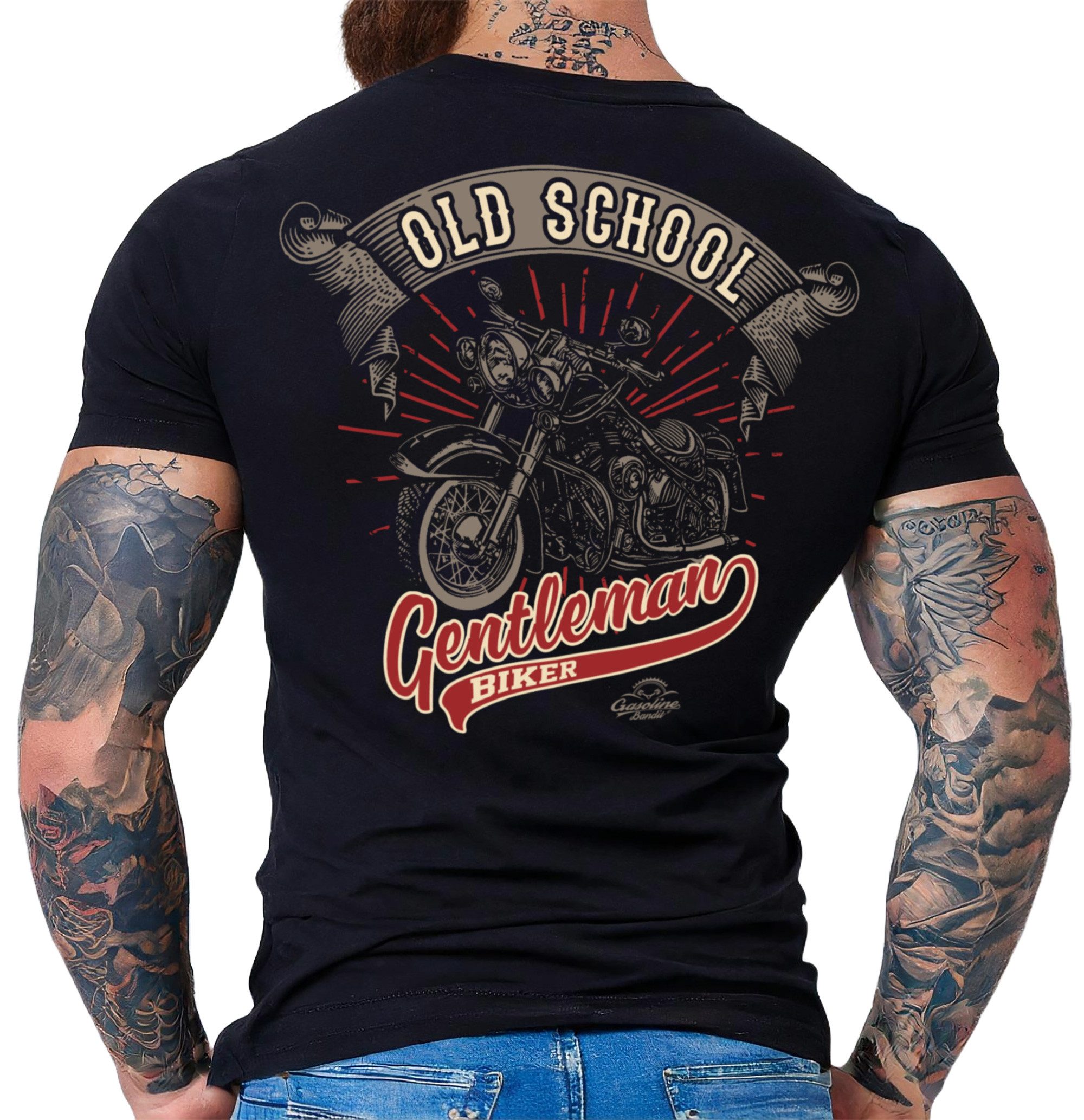 T-Shirt für Motorradfahrer und Biker: Oldschool Gentleman
