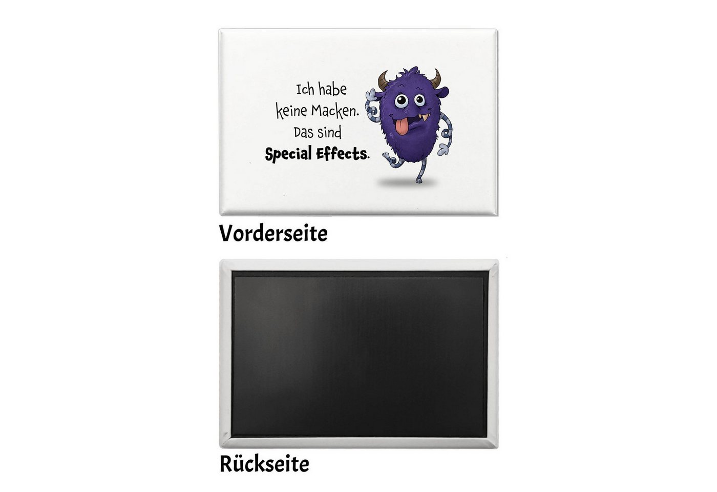 Thumbnail - speecheese Magnet Freches Monster in lila Souvenir Souvenir Magnet mit lustigem Spruch