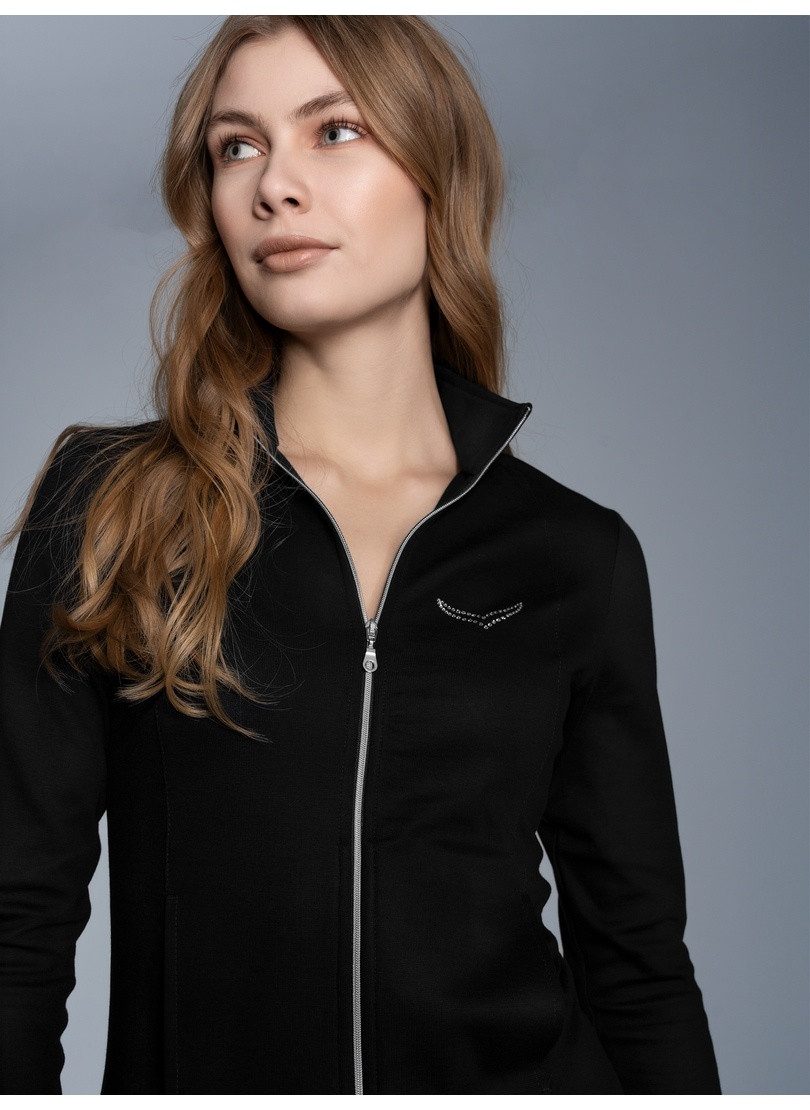 Trigema Sweatjacke TRIGEMA Jacke veredelt mit Kristallsteinen (1-tlg)