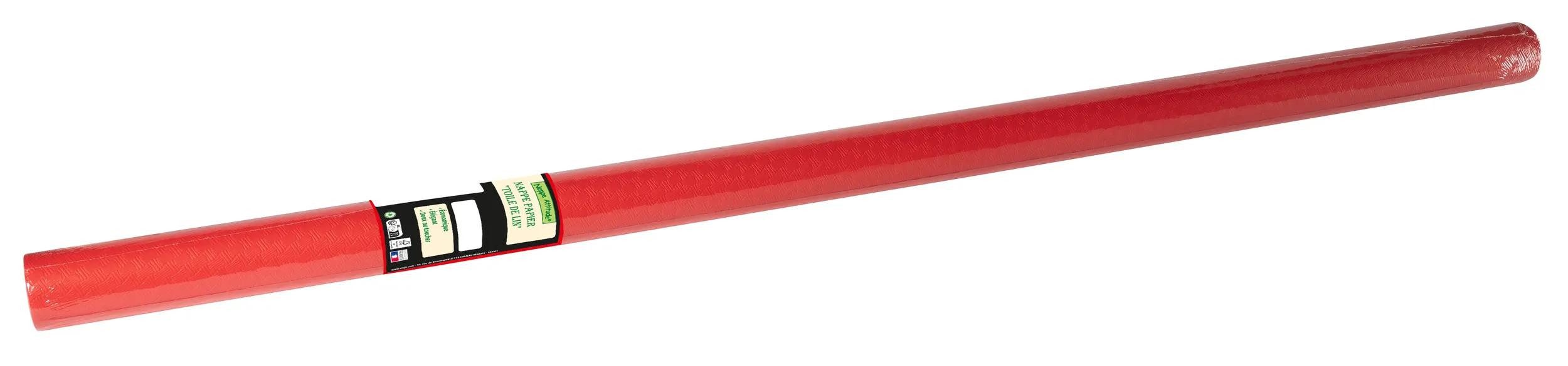 PROnappe Tischband 16x Tischdecke auf Rolle, geprägt, Leineneffekt 6x1,18m Rot RG360621I
