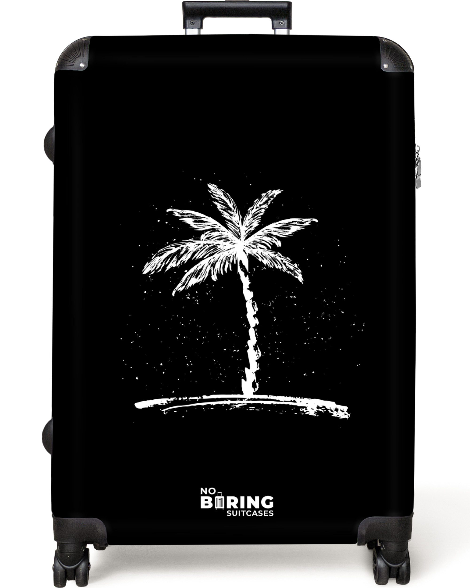 NoBoringSuitcases.com© Hartschalen-Trolley Schwarze und weiße Palme günstig online kaufen