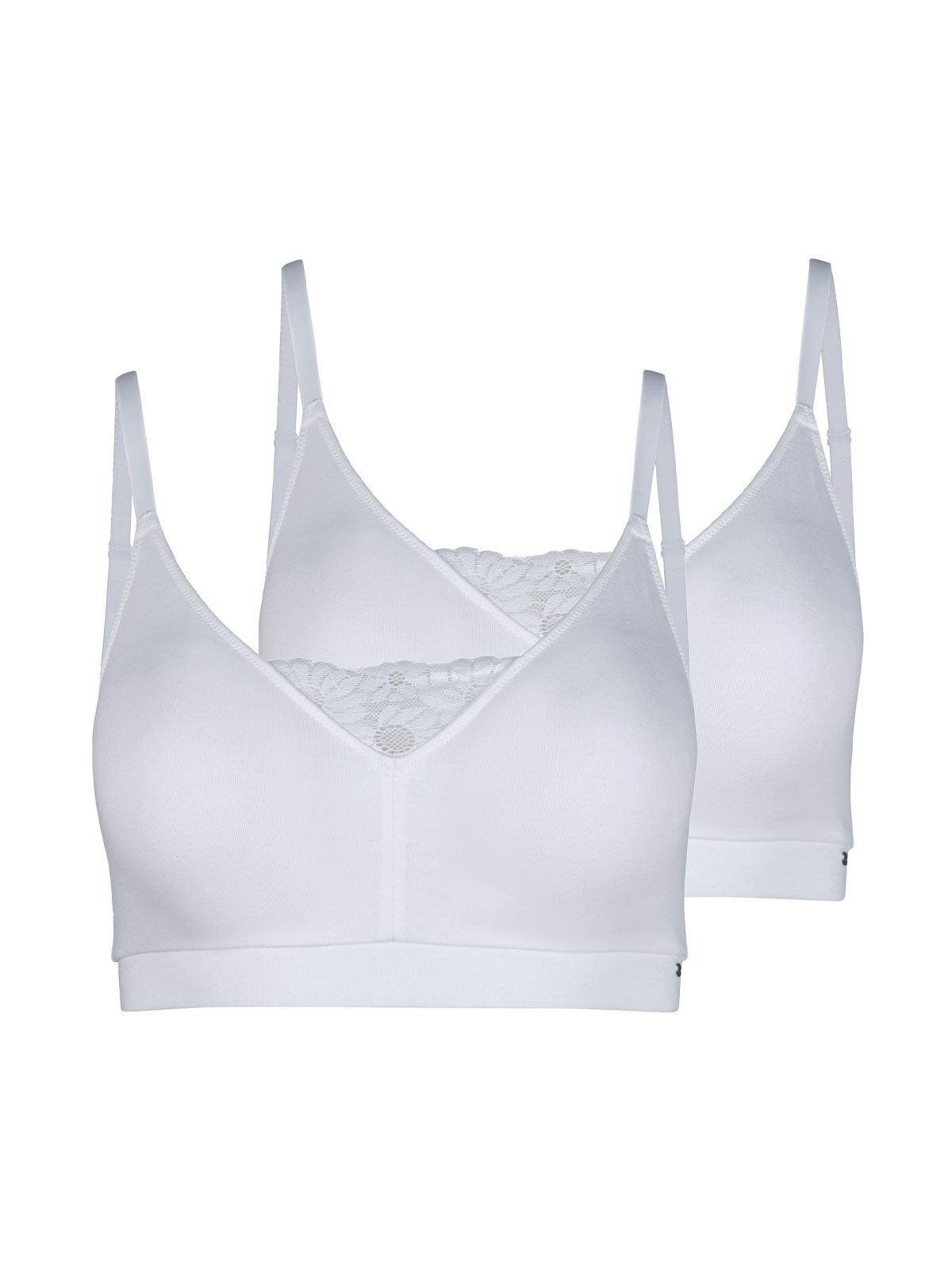 Skiny Schalen-BH 2er Pack Soft BH herausn. Pads CottonLace (Packung, 2-tlg) Unterbrustband