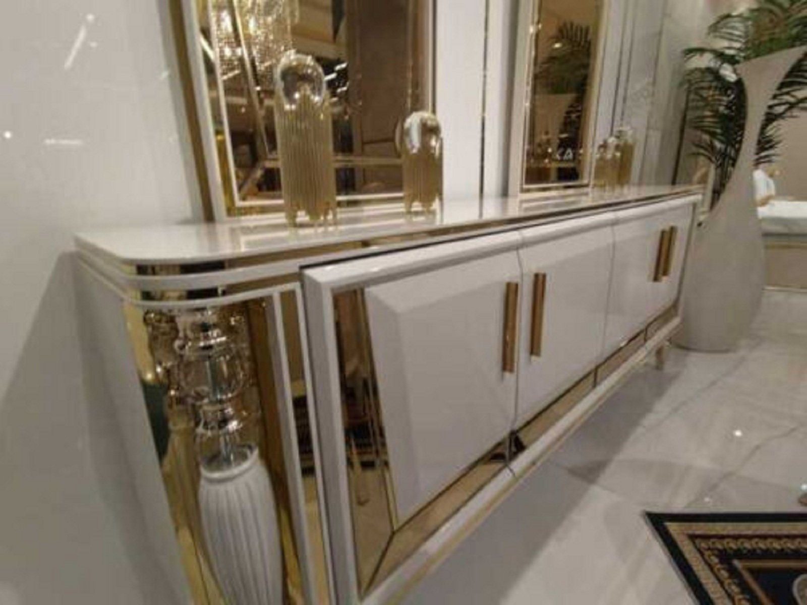 JVmoebel Anrichte Modern Anrichte + St., Anrichte in Europa Luxus Anrichte Spiegel (2 Sideboard Made Spiegel), Unterschrank mit