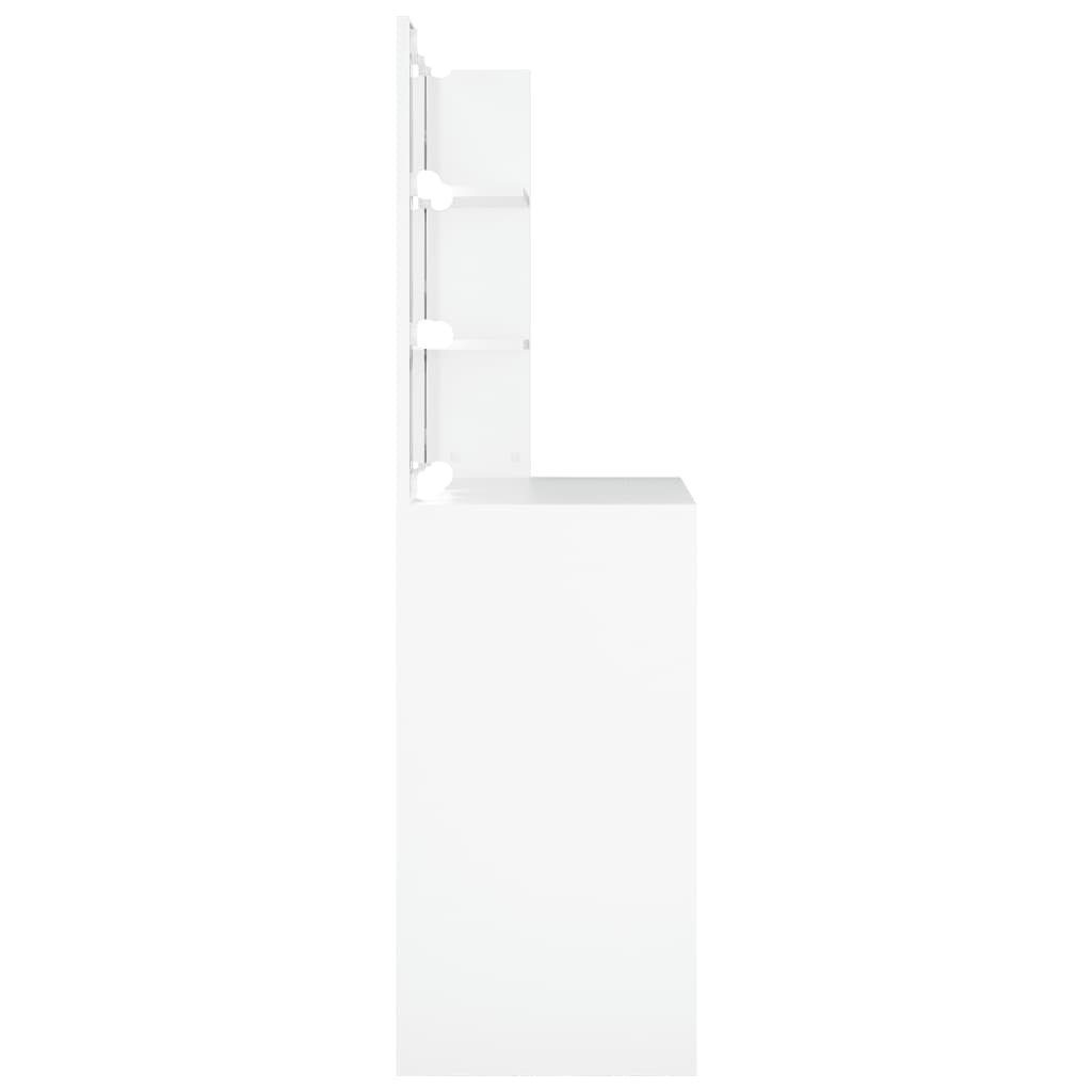 vidaXL Schminktisch | Weiß cm Weiß (1-St) Weiß LED Schminktisch mit 74,5x40x141