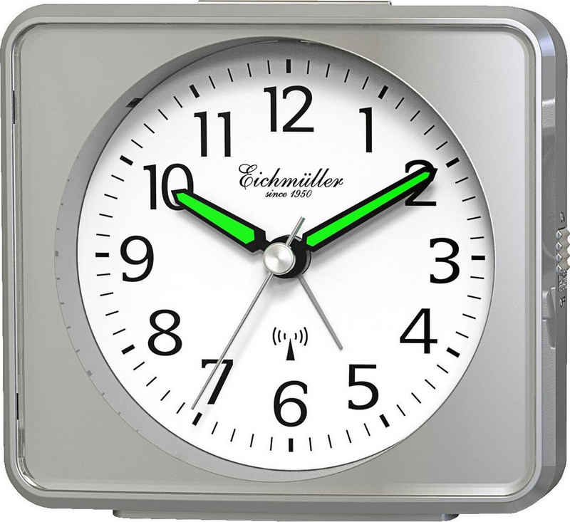 Eichmüller Радио-будильник часы Eckig Silberfarben 9892-01 sehr gut ablesbar