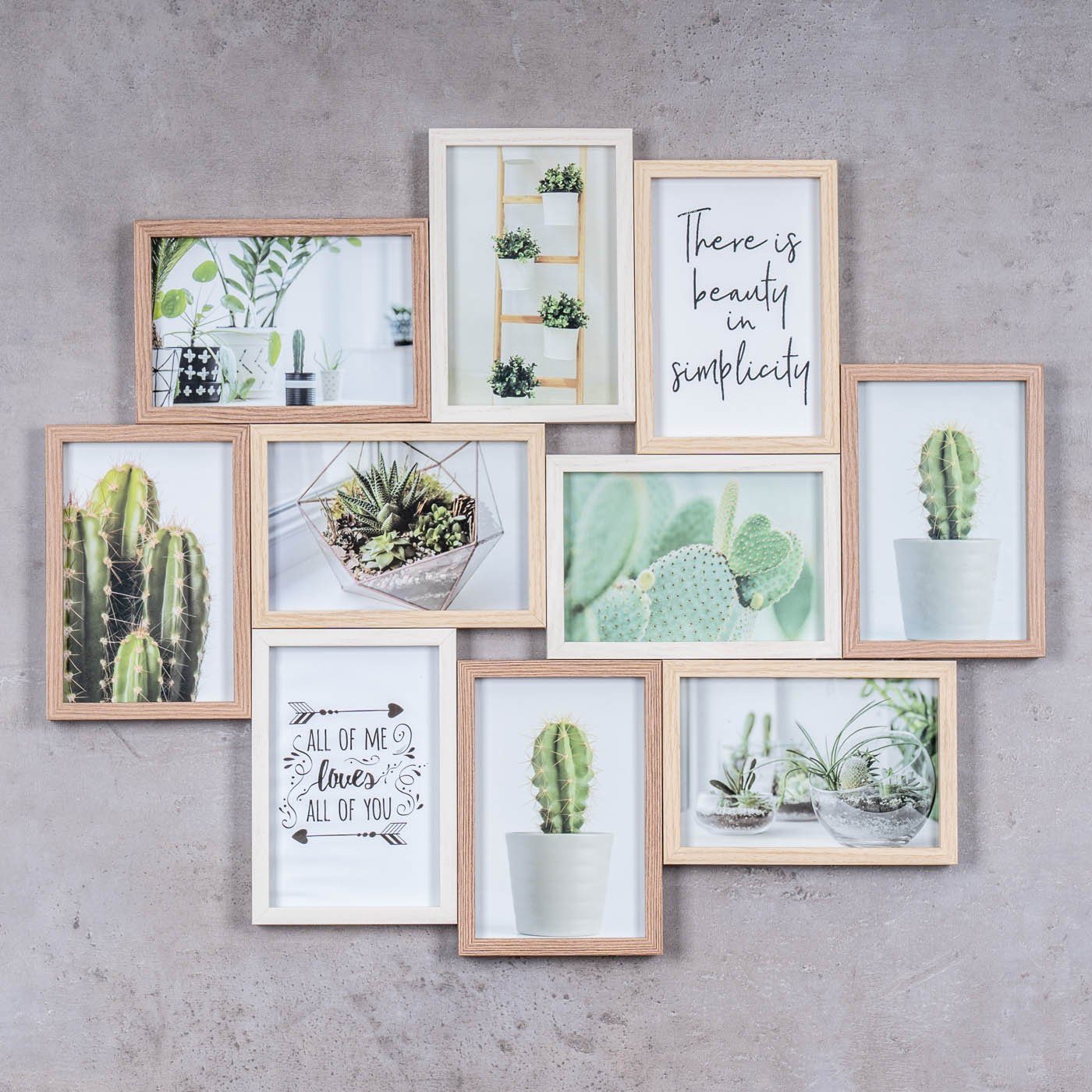 Levandeo® Bilderrahmen Collage, Bilderrahmen Holz 55x47cm günstig online kaufen
