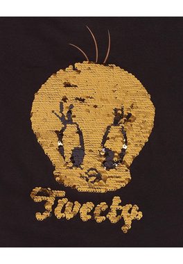 ONOMATO! T-Shirt Tweety! Looney Tunes Kinder Mädchen Oberteil Top T-Shirt mit Wendepailletten besetzt