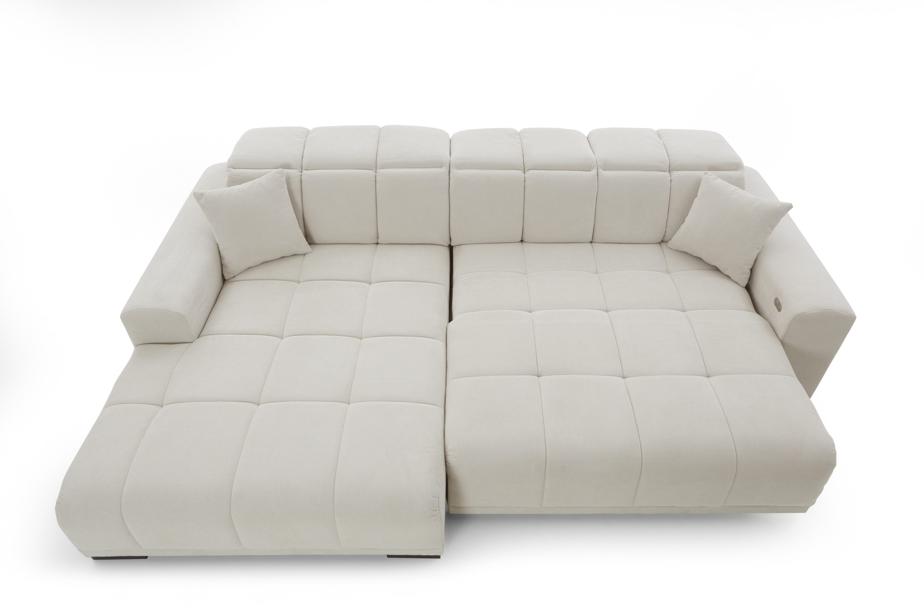 Iwaniccy Wohnlandschaft Kopfteilverstellung, Sitzverstellung, creme - 301x113x195cm (BxHxT)