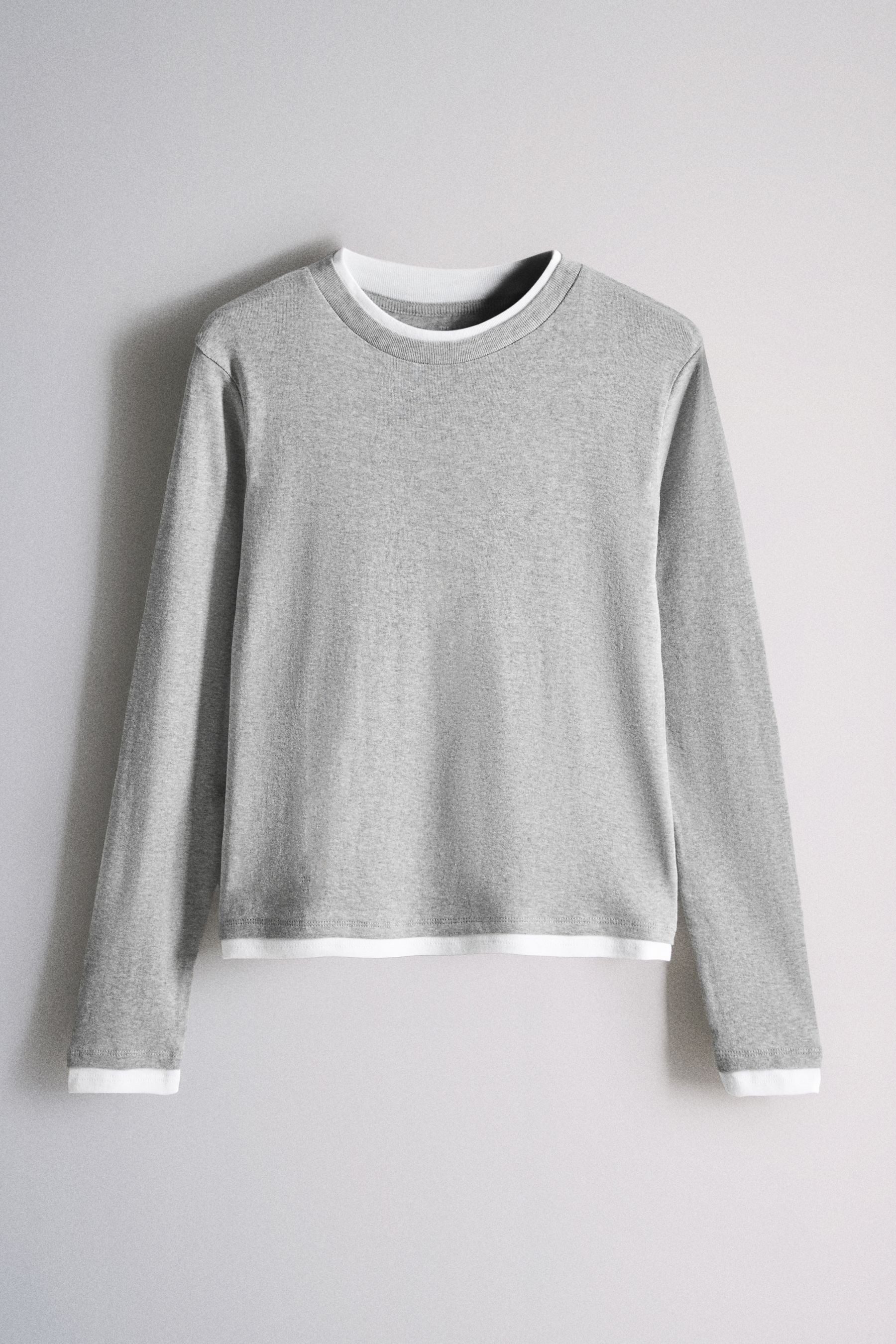 The Set Langarmshirt The Set Doppellagige Langarmshirts, 3er-Pack (3-tlg)