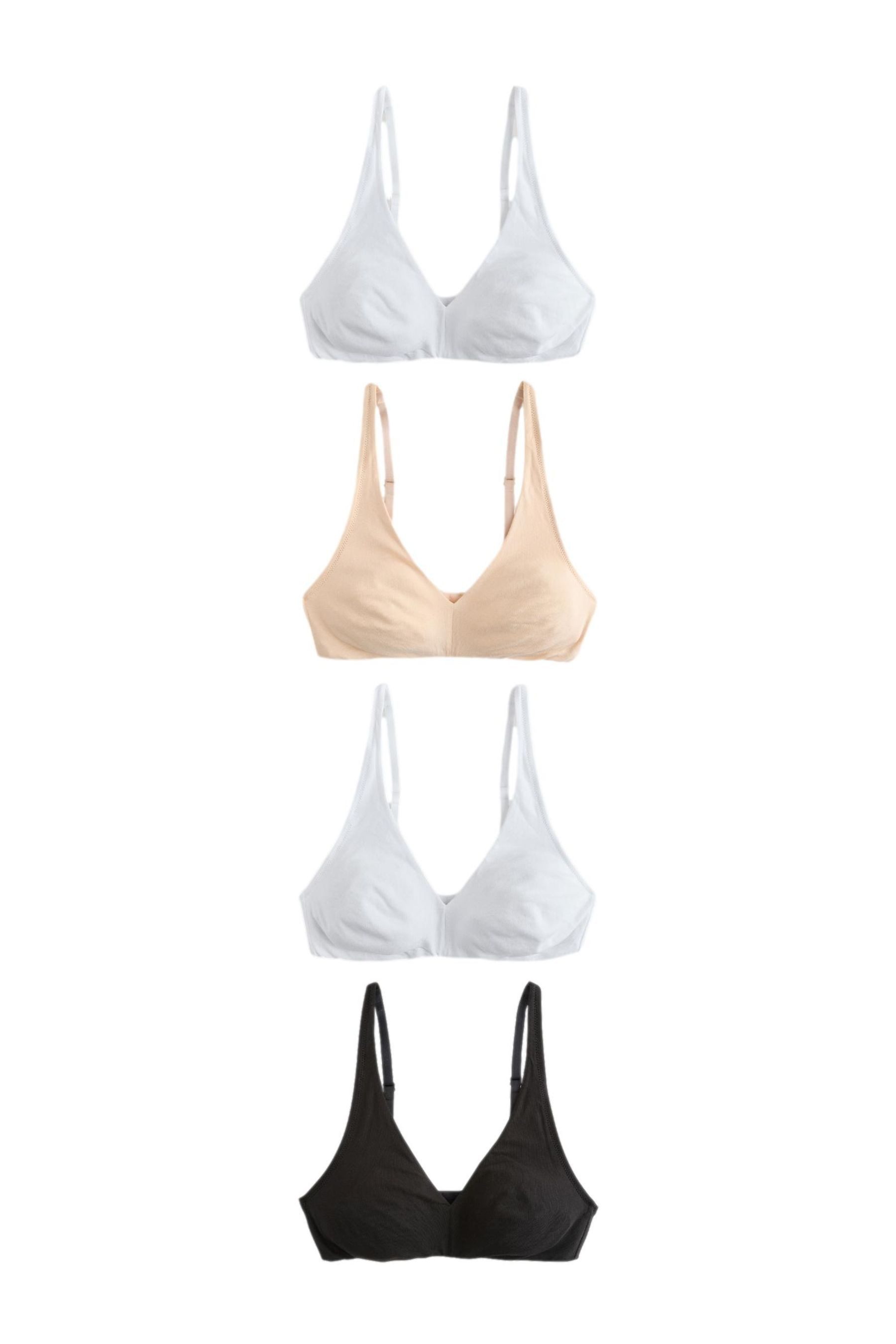 Set: Bügelloser BH Unwattierte, bügellose BHs im 4er-Pack