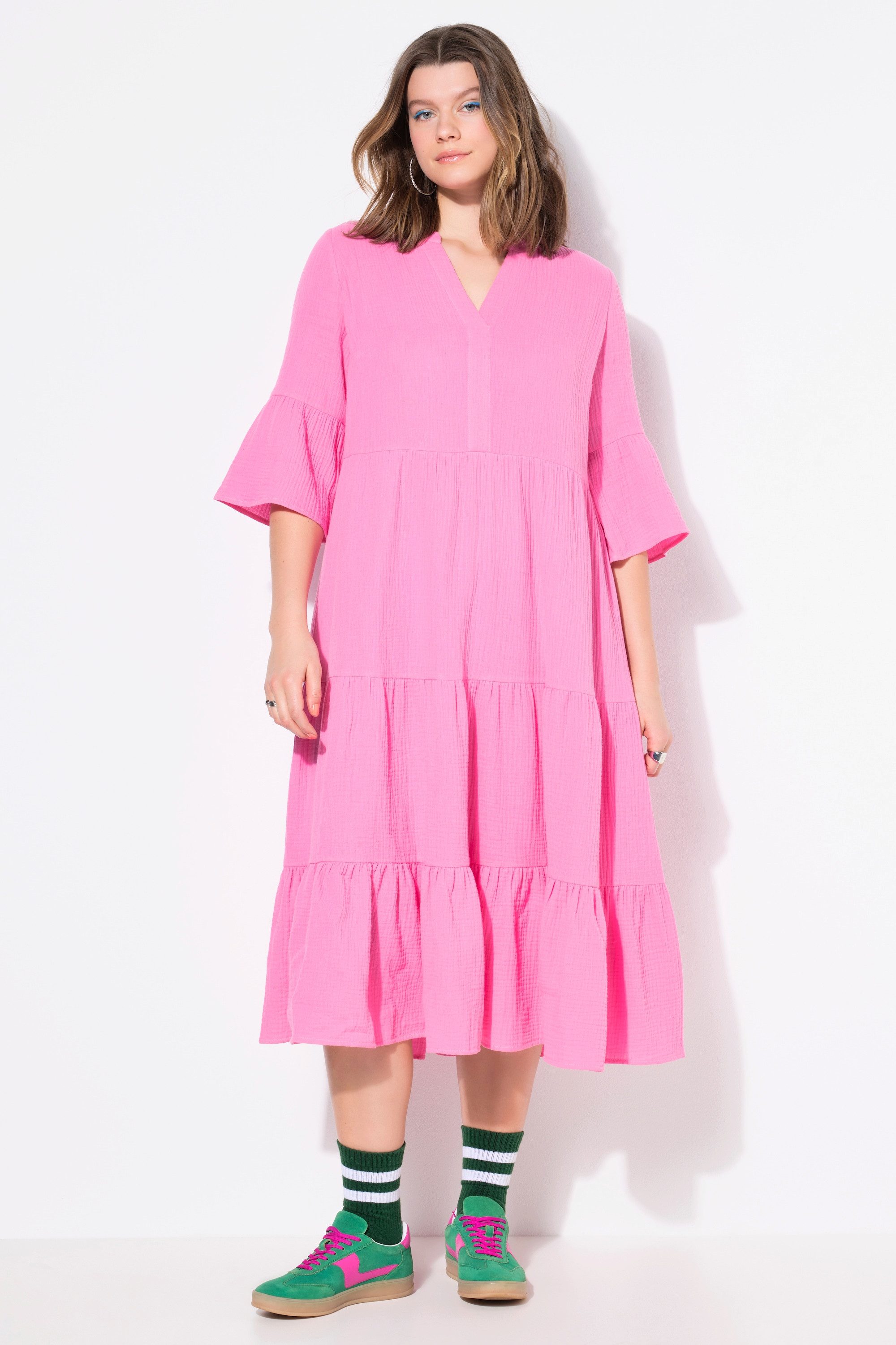 Studio Untold Maxikleid Maxikleid A-Line Musselin günstig online kaufen
