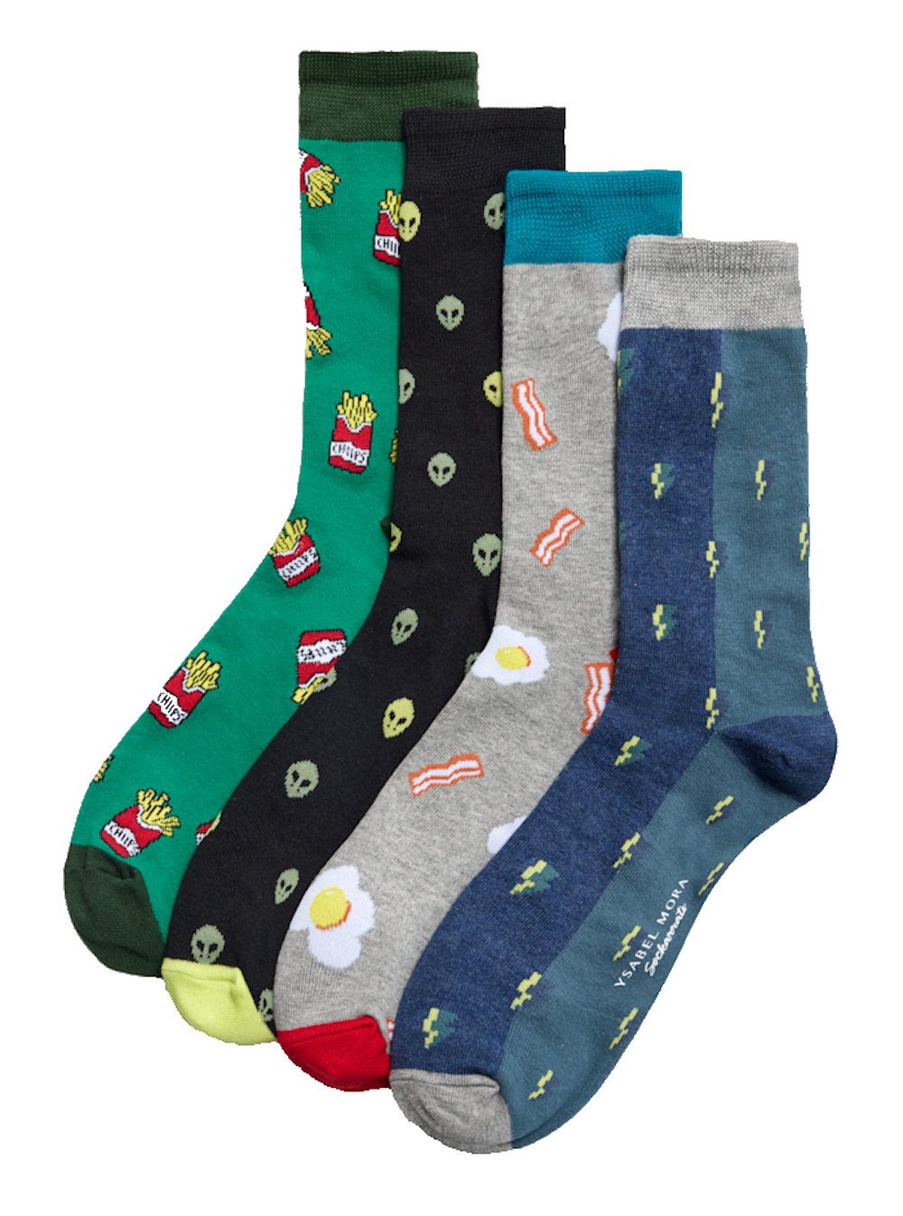 YSABEL MORA Socken Ysabel Mora 4er Pack Herren Socken Strümpfe Spaß bunt Gr.43-46 (4-Paar)
