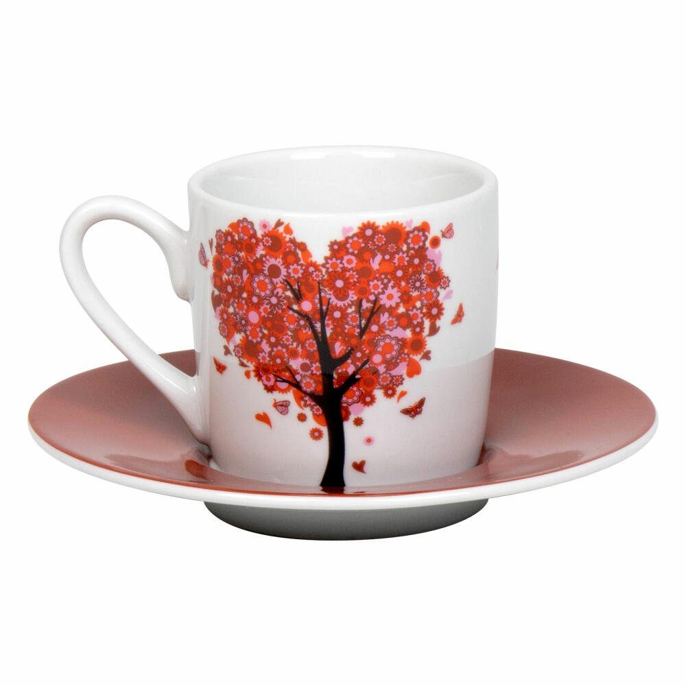 Könitz Espressotasse Love Grows 85 ml, Porzellan, mit Untertasse