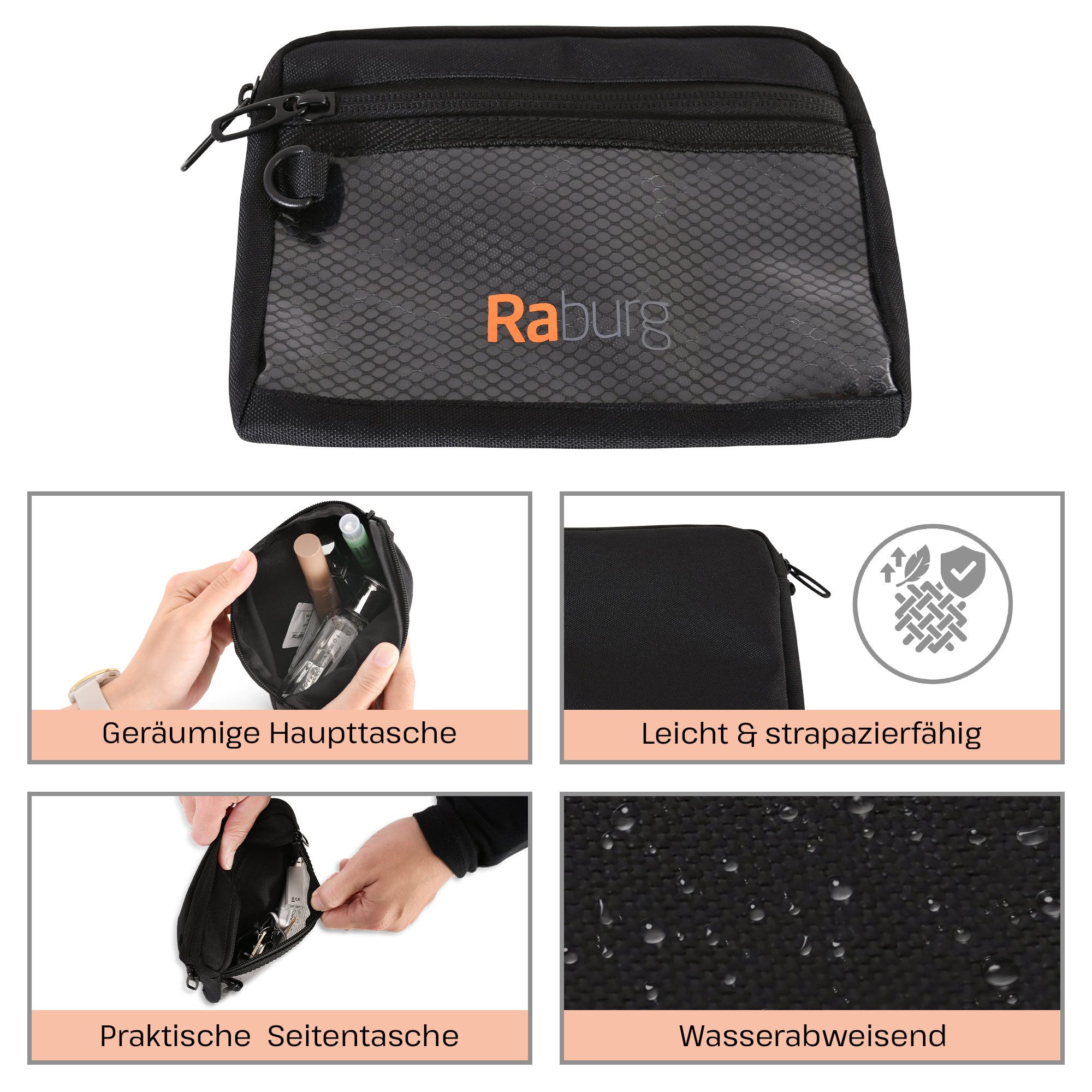 Raburg Aufbewahrungstasche Reisetasche, kompakte Organizer-Tasche (Einzelartikel, kleine Reisetasche, Dokumententasche, Zubehör-Tasche), ideal für Reisedokument – Bild 4 von 5