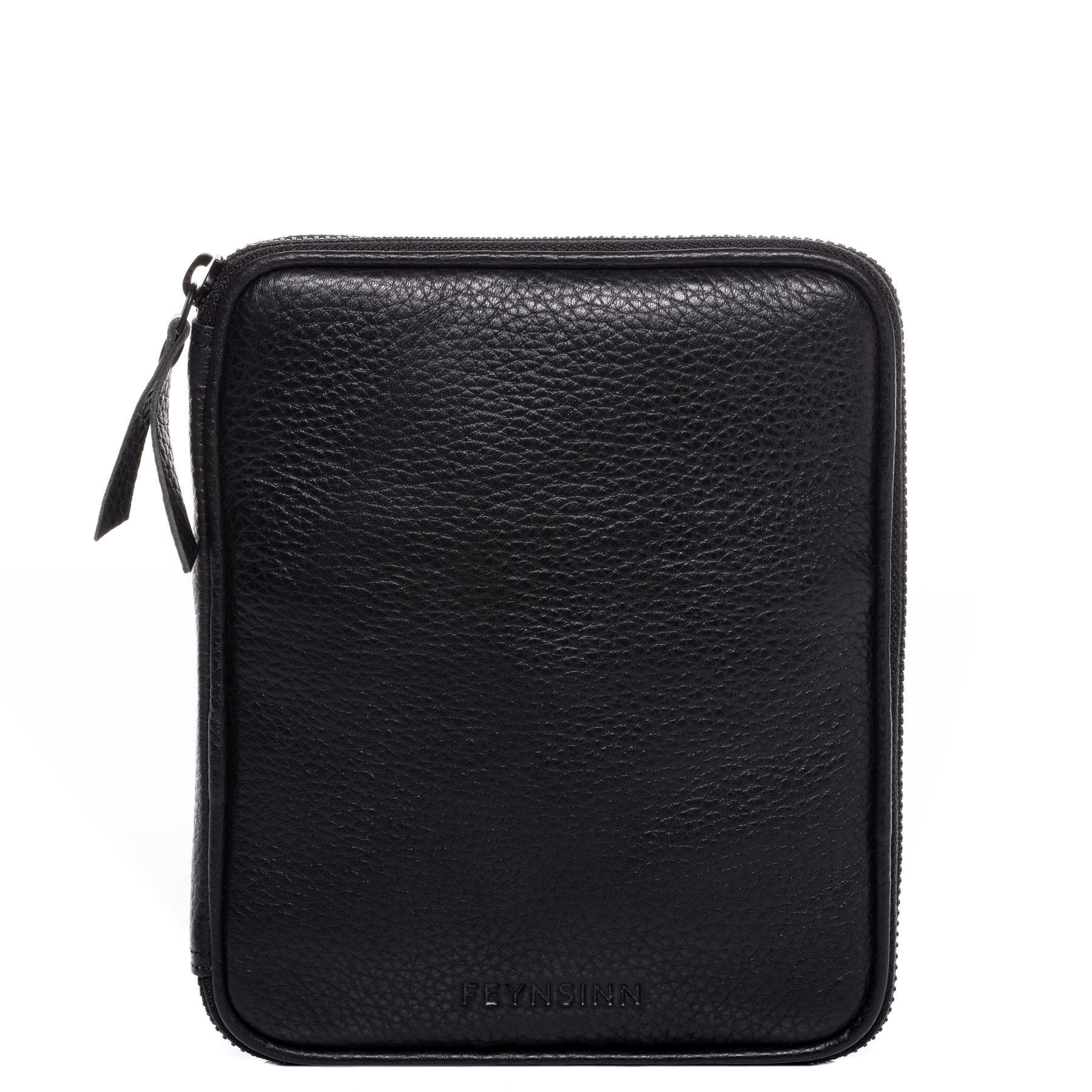 FEYNSINN Businesstasche echt Leder Aktentasche groß Ledertasche schwarz JORI, Zubehörtasche Damen Herren Organizertasche für Kabel etc. schwarz