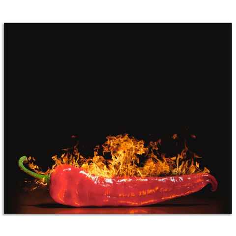 Artland Küchenrückwand Roter scharfer Chilipfeffer, (1-tlg), Alu Spritzschutz mit Klebeband, einfache Montage