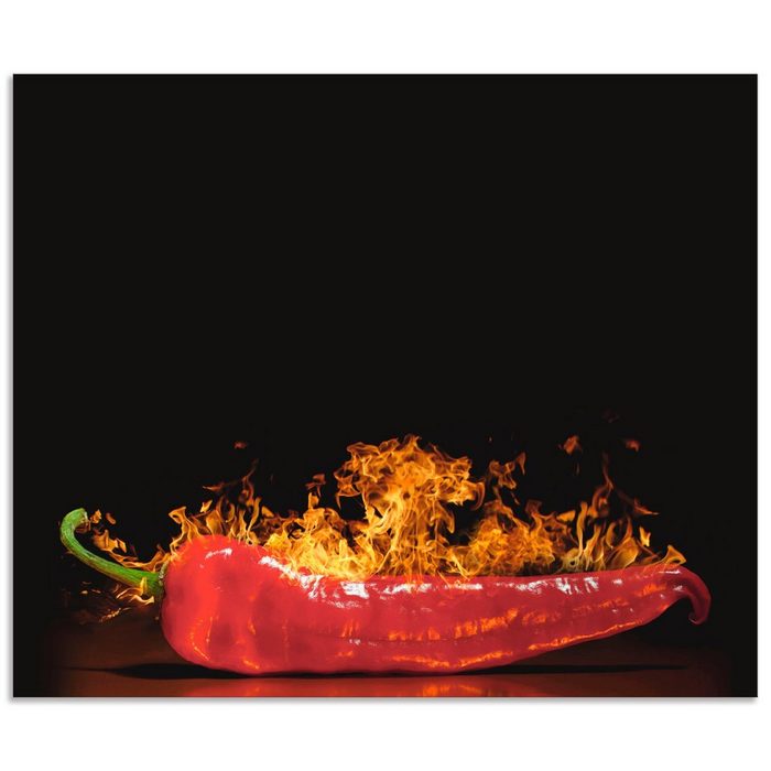Artland Küchenrückwand Roter scharfer Chilipfeffer (1-tlg) Alu Spritzschutz mit Klebeband einfache Montage