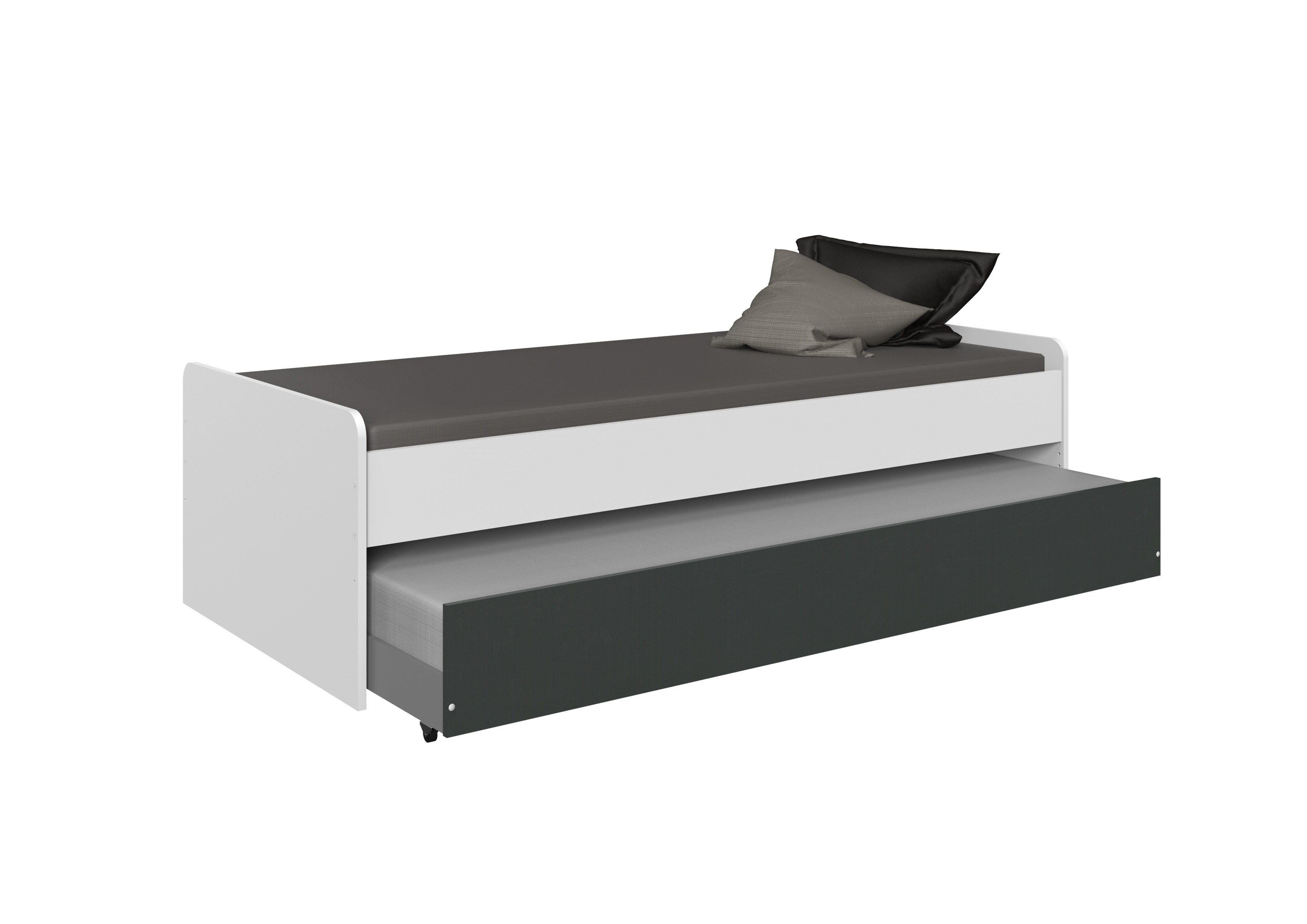 möbel-direkt.de Jugendzimmer-Set Joker in Weiß und Anthrazit, (Komplett Set, 5-tlg., in verschiedenen Varianten wählbar), Made in Germany, Soft Close, höhenverstellbarer Schreibtisch