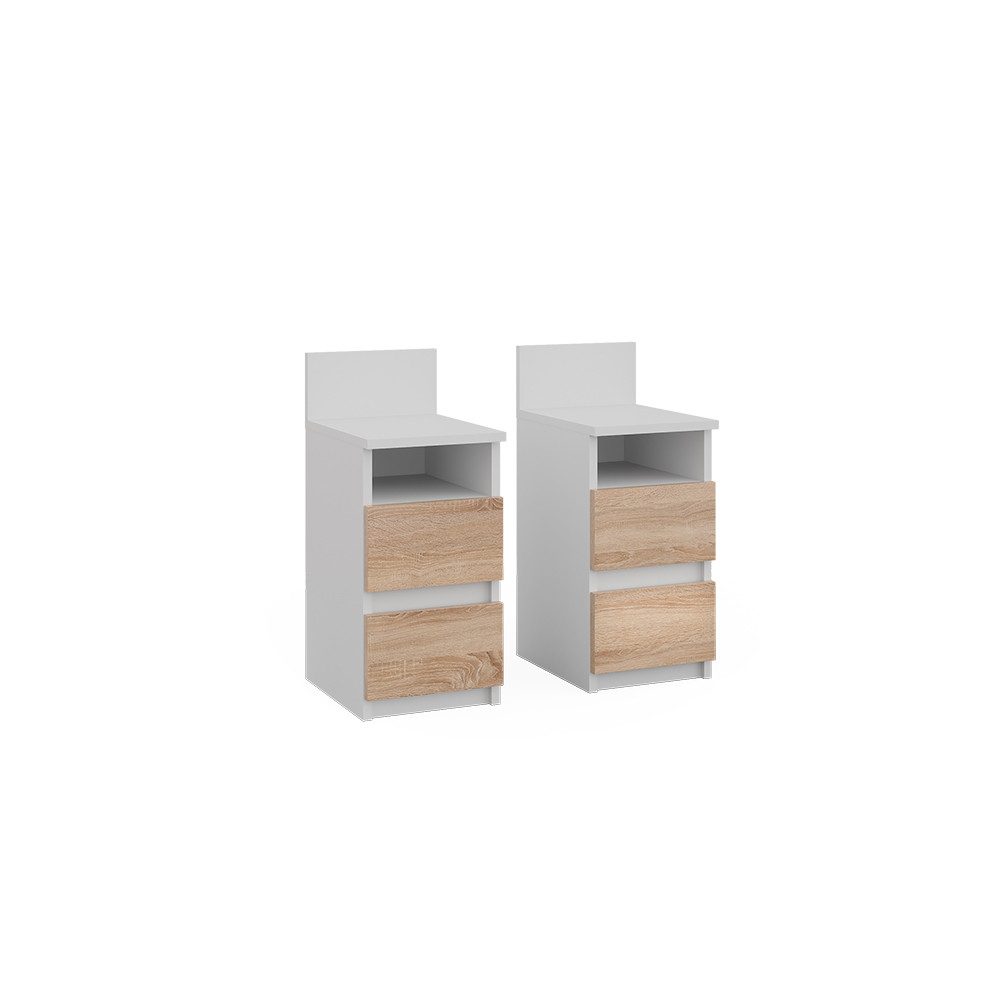 Vicco Nachtschrank Monty, Weiß/Sonoma, 25 x günstig online kaufen