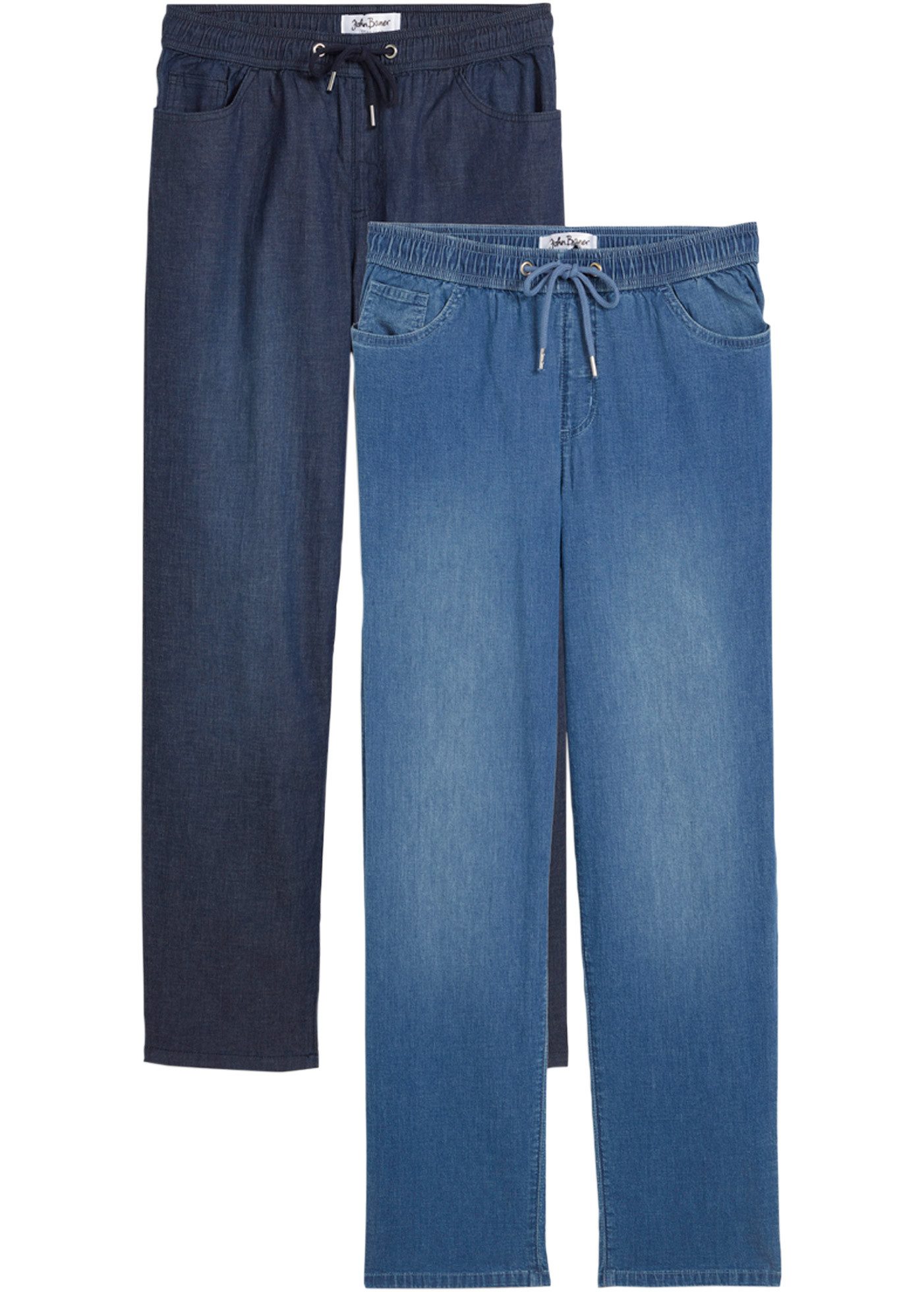 bonprix Schlupfjeans (Packung, 2-tlg., 2) mit elastischem Bund und Kordelzug