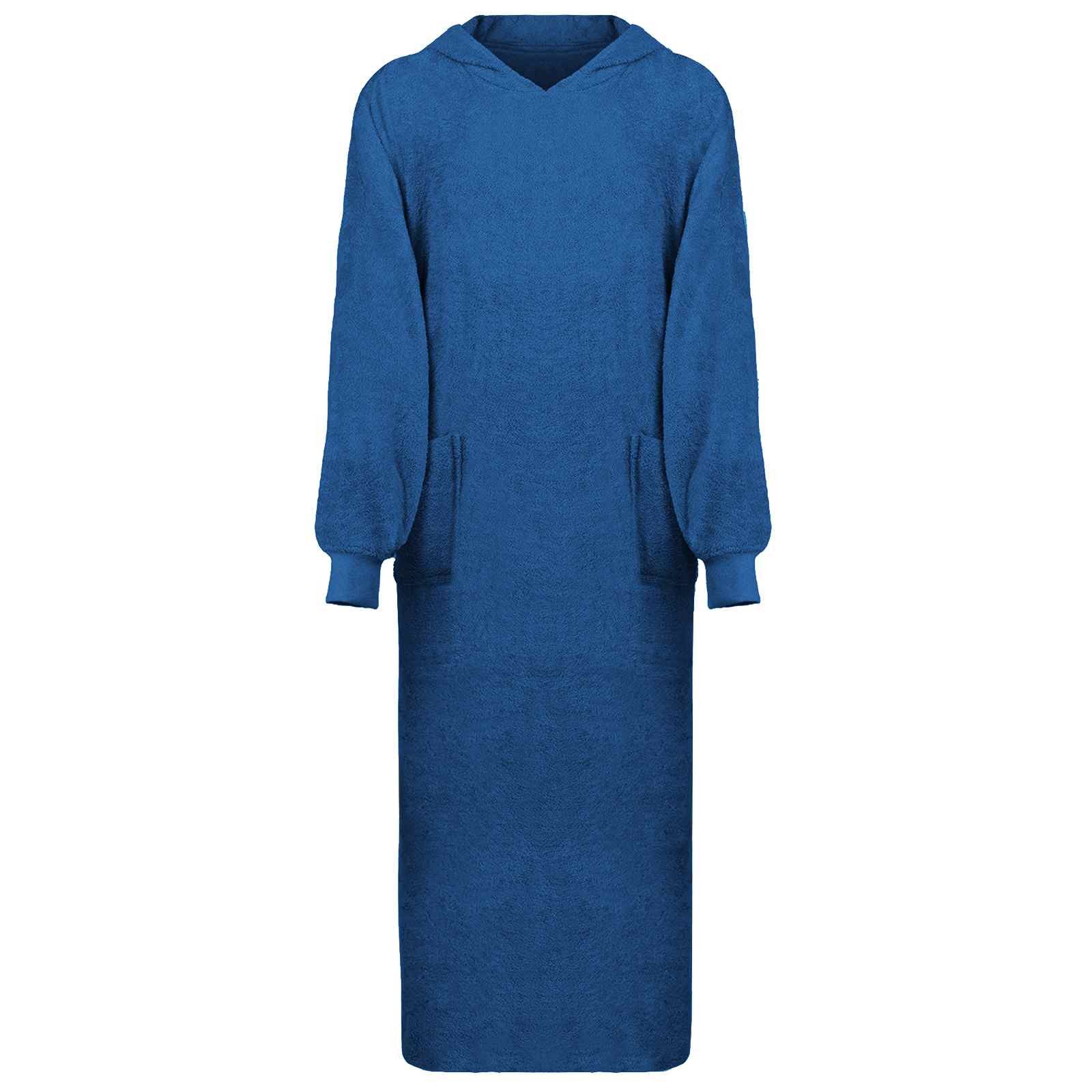 vidaXL Bademantel Decken-Hoodie KINN Marineblau XXL Baumwolle, Baumwolle