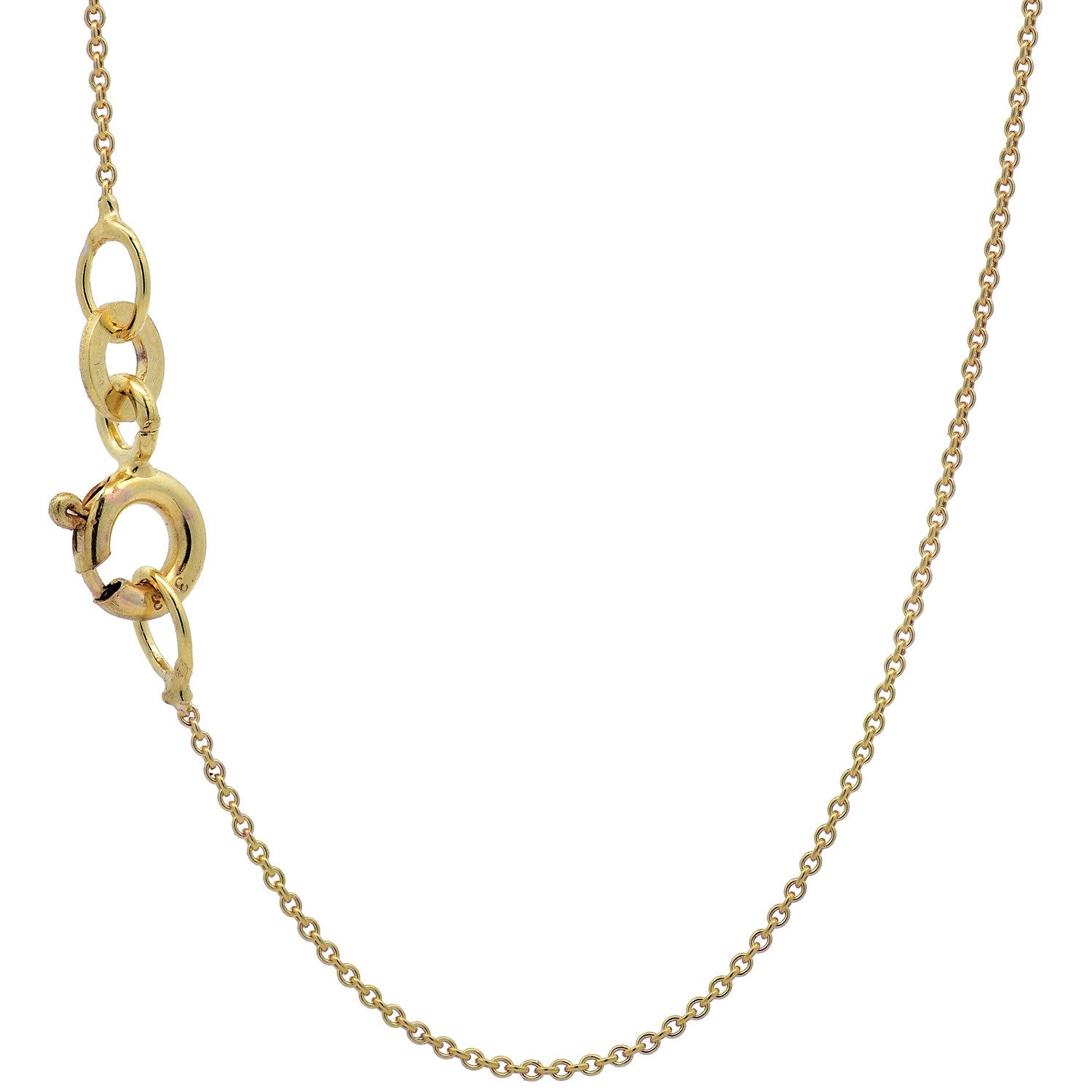 HOPLO Goldkette Goldkette Ankerkette rund Länge 55cm - Breite 0,8mm - 333-8 Karat Gold, Made in Germany