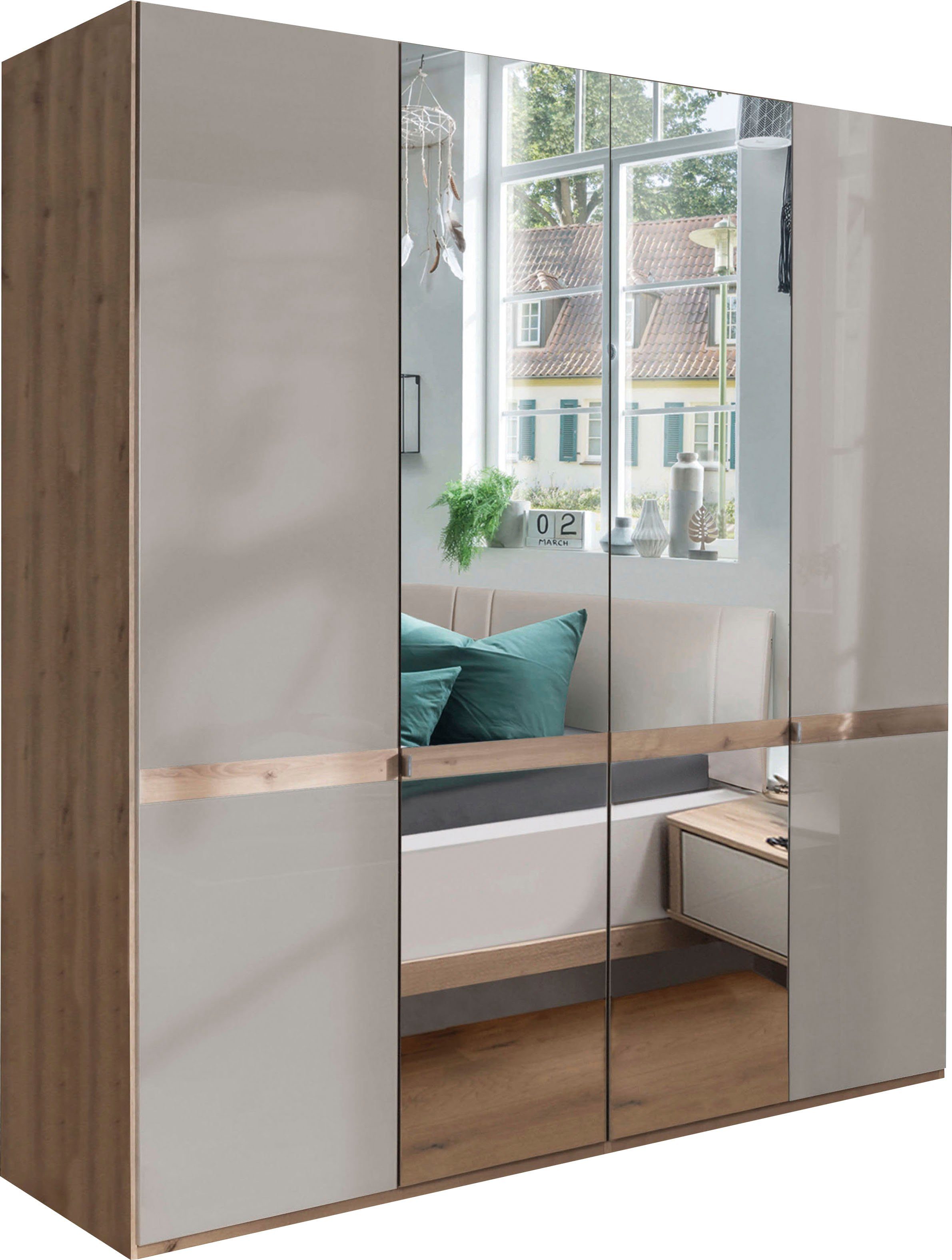 WIEMANN Drehtürenschrank "Barcelona", mit Spiegelfront und schmaler Bauchbi günstig online kaufen