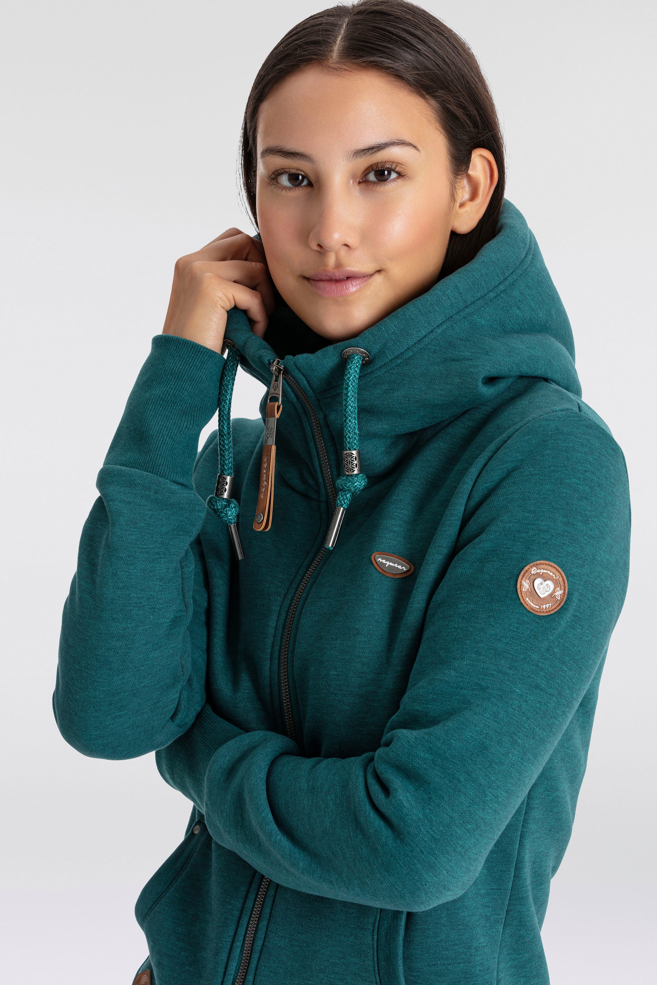 Ragwear Sweatjacke NESKA ZIP O figurbetont in melierter Optik und mit großer Kapuze – Bild 3 von 5
