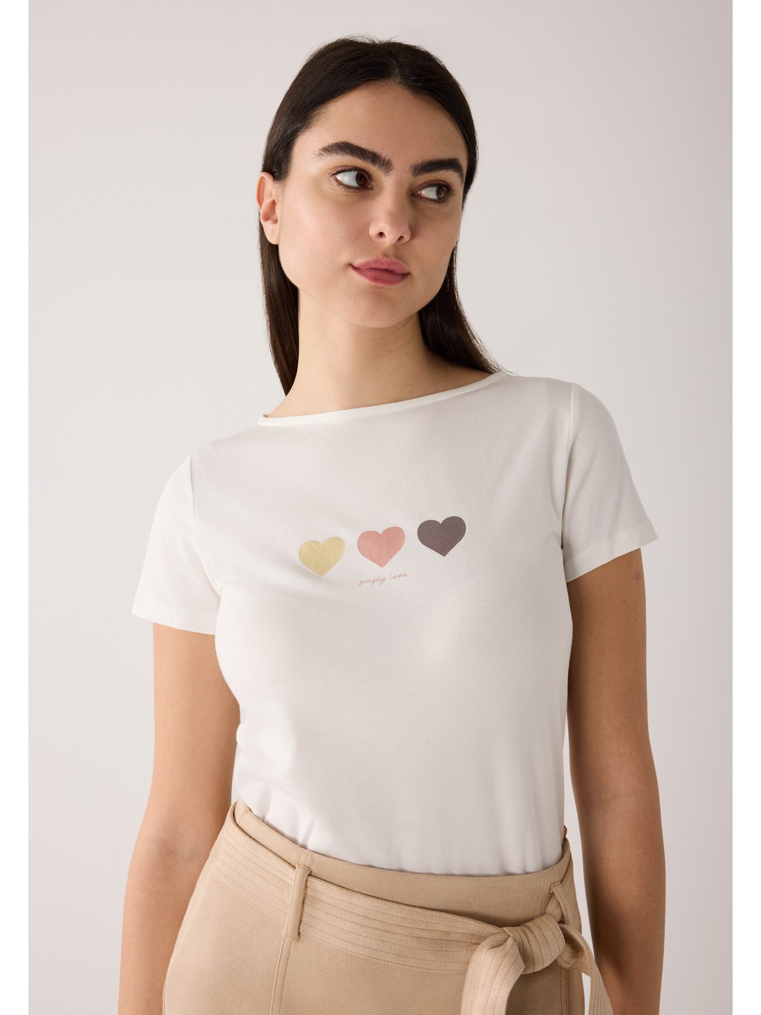 MORE&MORE Kurzarmshirt süßes Herzchen-Kurzarmshirt günstig online kaufen