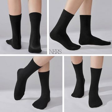 NERS Socken 10 Paar für Damen & Herren aus %100 Baumwolle - ohne Naht - ohne Gummi (10-Paar, 10 Paar) für Business und Freizeit. Socken mit venenfreundlichem Komfortbund