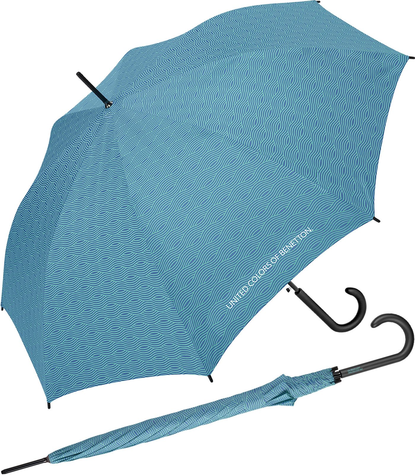 United Colors of Benetton Stockregenschirm für Damen mit Auf-Automatik FS 2026 Design, groß, stabil und modern