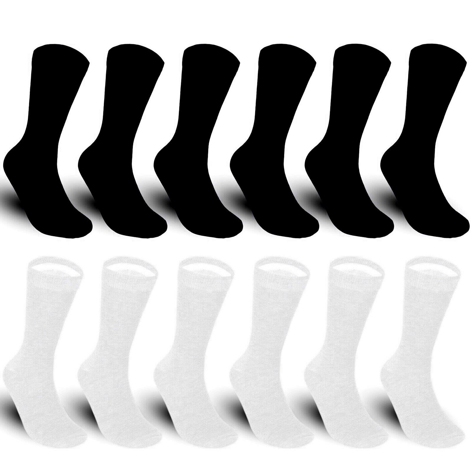 TEXEMP Basicsocken 12 - 36 Paar Business Socken Herren & Damen Baumwolle Schwarz & Weiß (Packung, 12-Paar) 80% Baumwolle, Komfortbund Schwarz-Weiß
