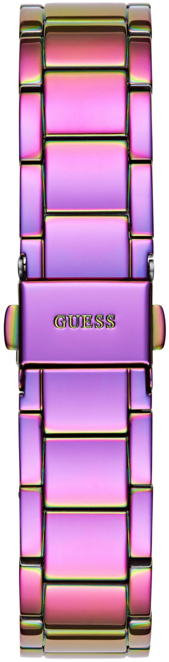 Guess Quarzuhr SHOOTING STAR GW0746L3, Armbanduhr, Damenuhr, Kristallsteine, Mineralglas, Edelstahlarmband