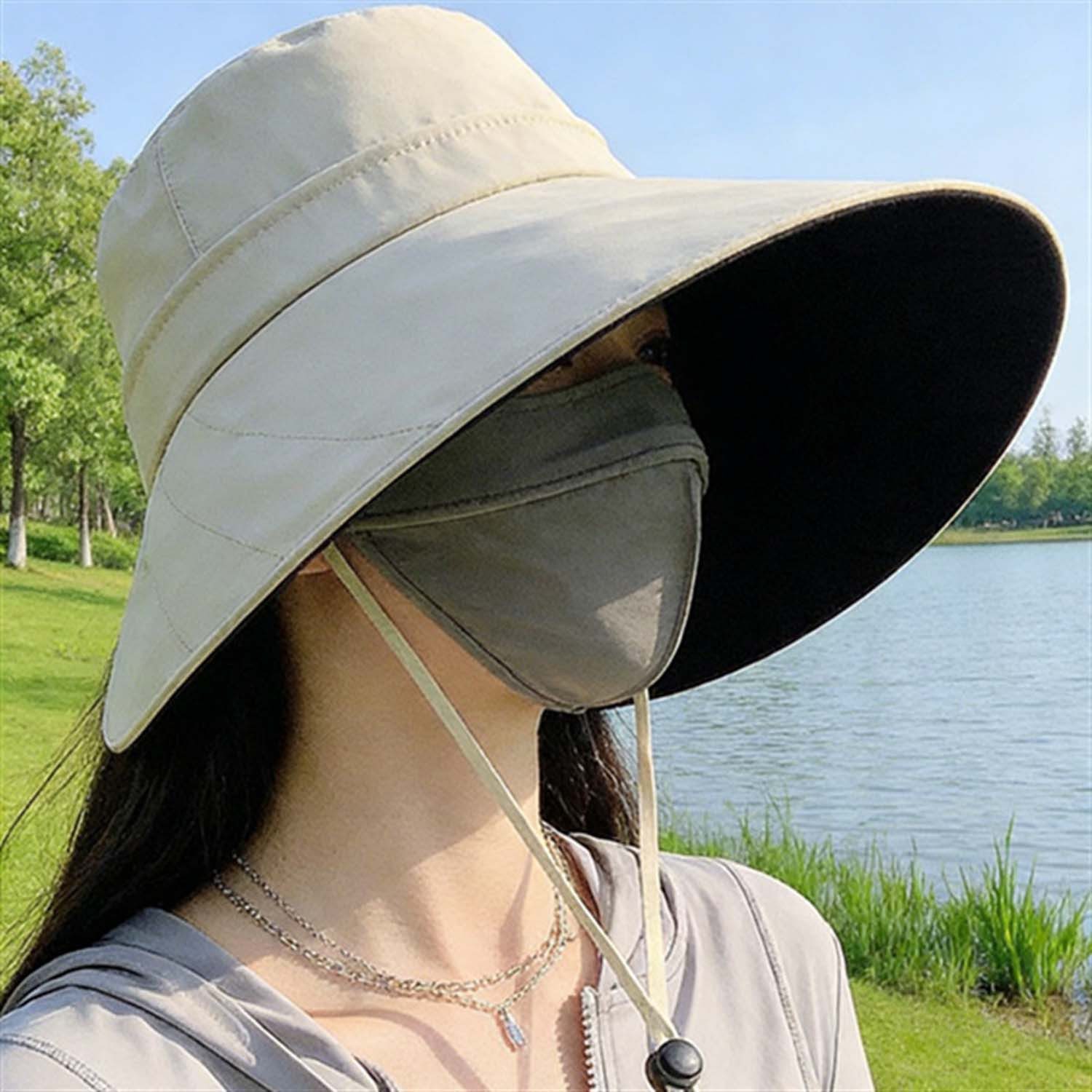Bwecuy Fischerhut Damen Sonnenhut Ultrabrempe UPF 50+ wasserabweisend faltbar
