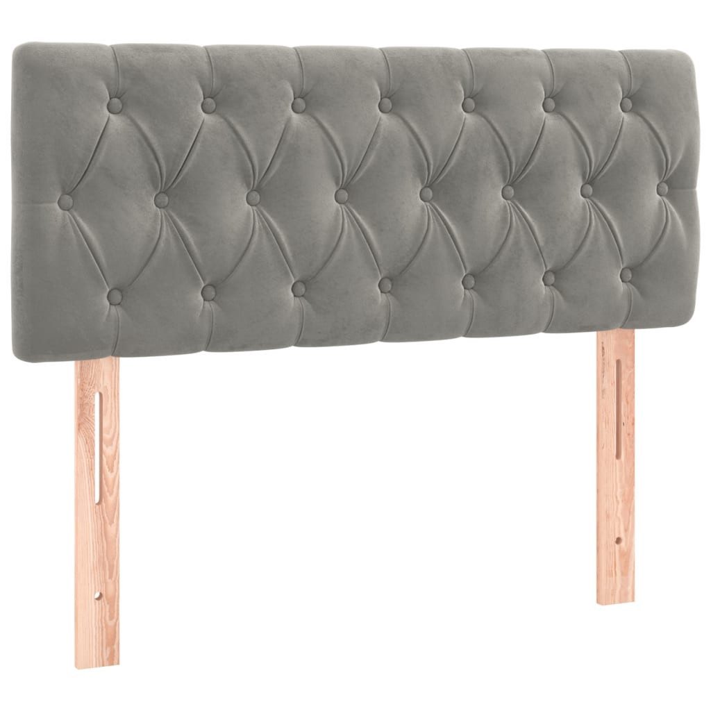 vidaXL Kopfteil, Bett Kopfteil Hellgrau 100x7x78/88 cm Samt
