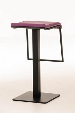 TPFLiving Barhocker Lameng B78 (mit angenehmer Fußstütze - Hocker für Theke & Küche), Gestell matt schwarz - Sitzfläche: Kunstleder Lila