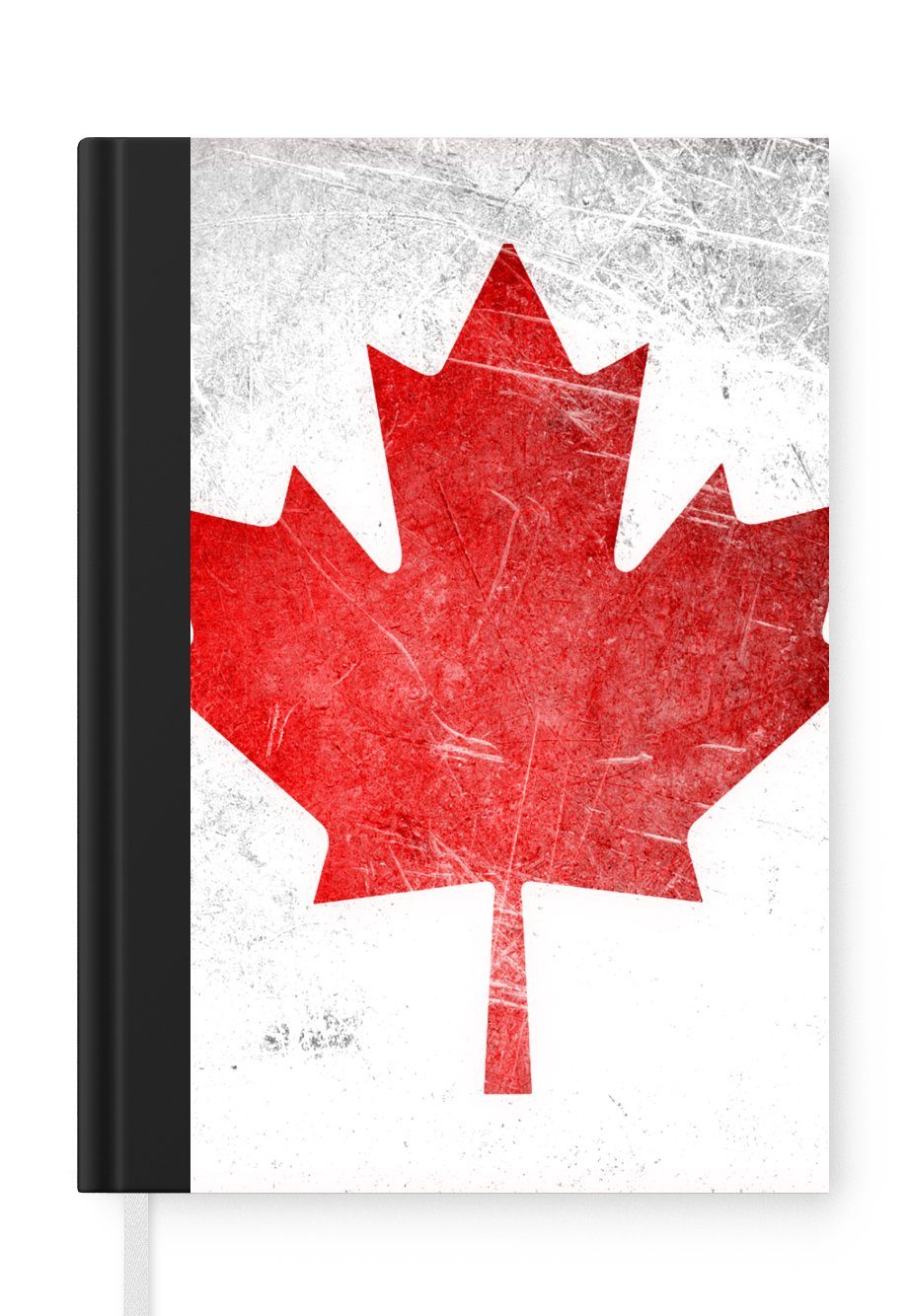 MuchoWow Notizbuch Flagge von Kanada auf Edelstahl, Journal, Merkzettel, Tagebuch, Notizheft, A5, 98 Seiten, Haushaltsbuch