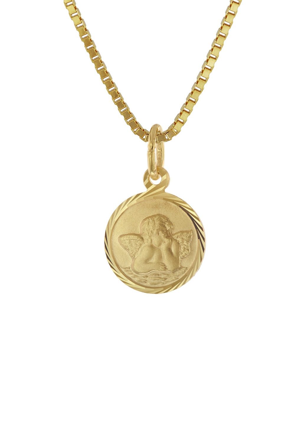 trendor Kette mit Anhänger Gold 333 Schutzengel mit vergoldeter Silberkette