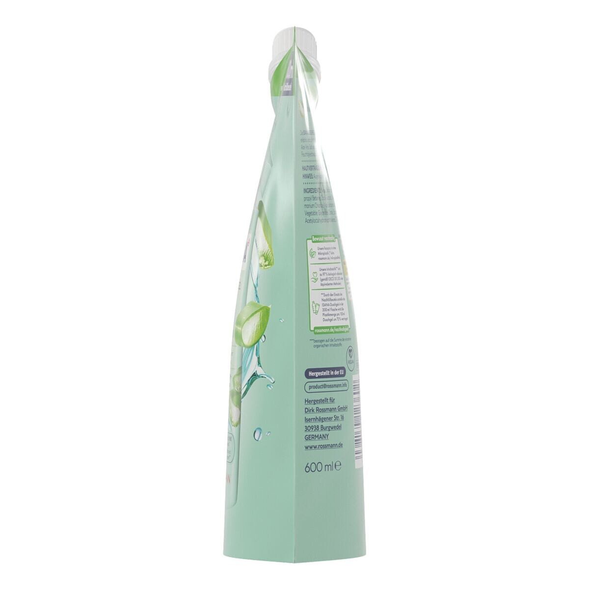 ISANA Duschgel Aloe Vera, 600 ml, Nachfüllbeutel mit Schraubverschluss