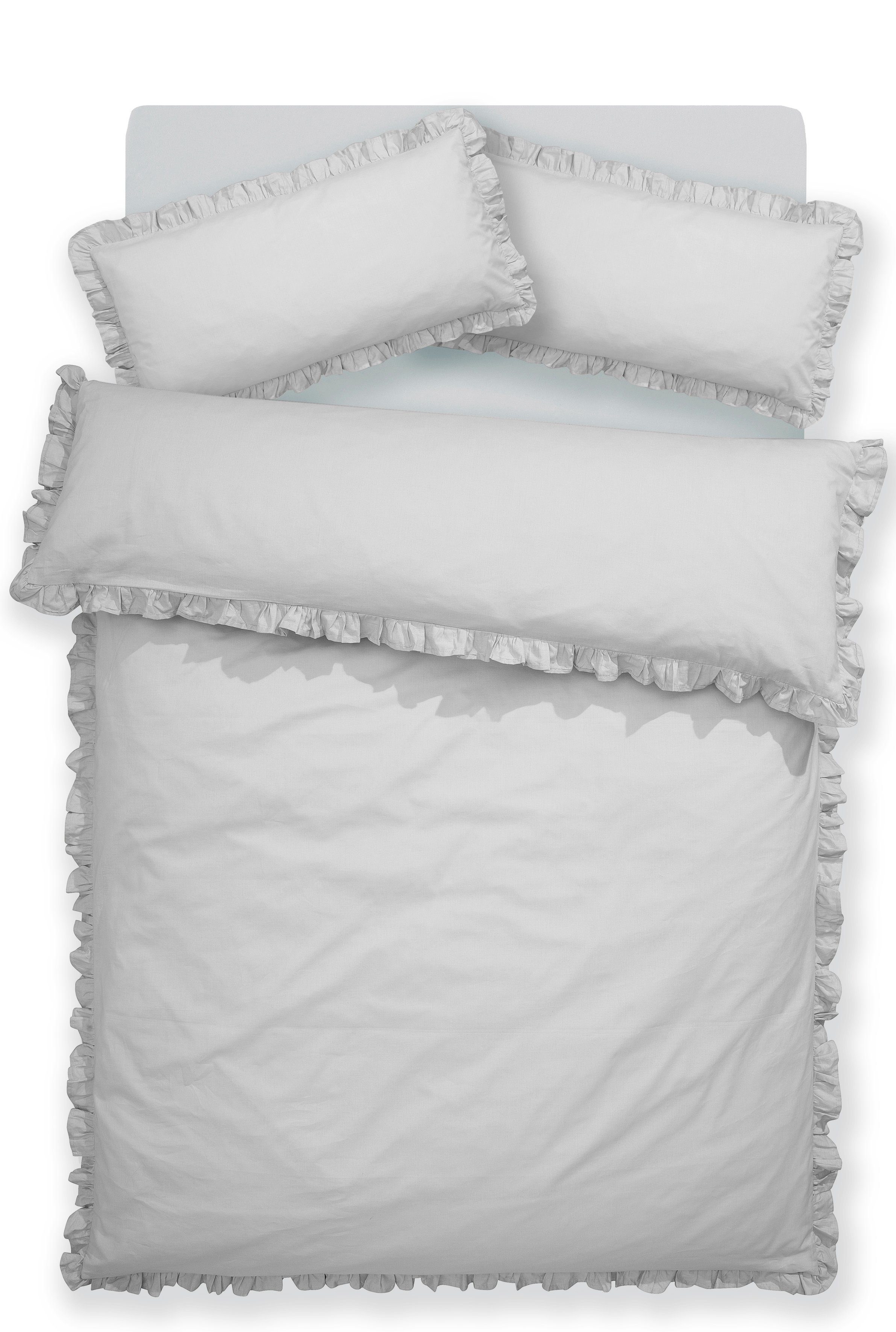Bettwäsche Violetta in Gr. 135x200 oder 155x220 cm, Home affaire, Renforcé, 2  teilig, Bettwäsche aus Baumwolle, romantische Bettwäsche mit Volants