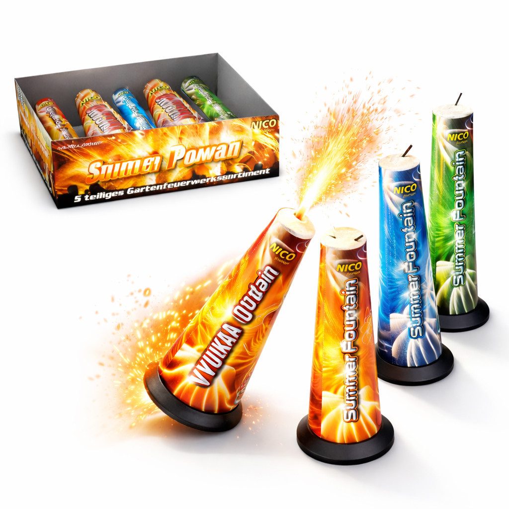 happy sparks® Geburtstagskerze Silvester & Neujahr Jugendfeuerwerk Set - Neujahr Party (Set, Set)