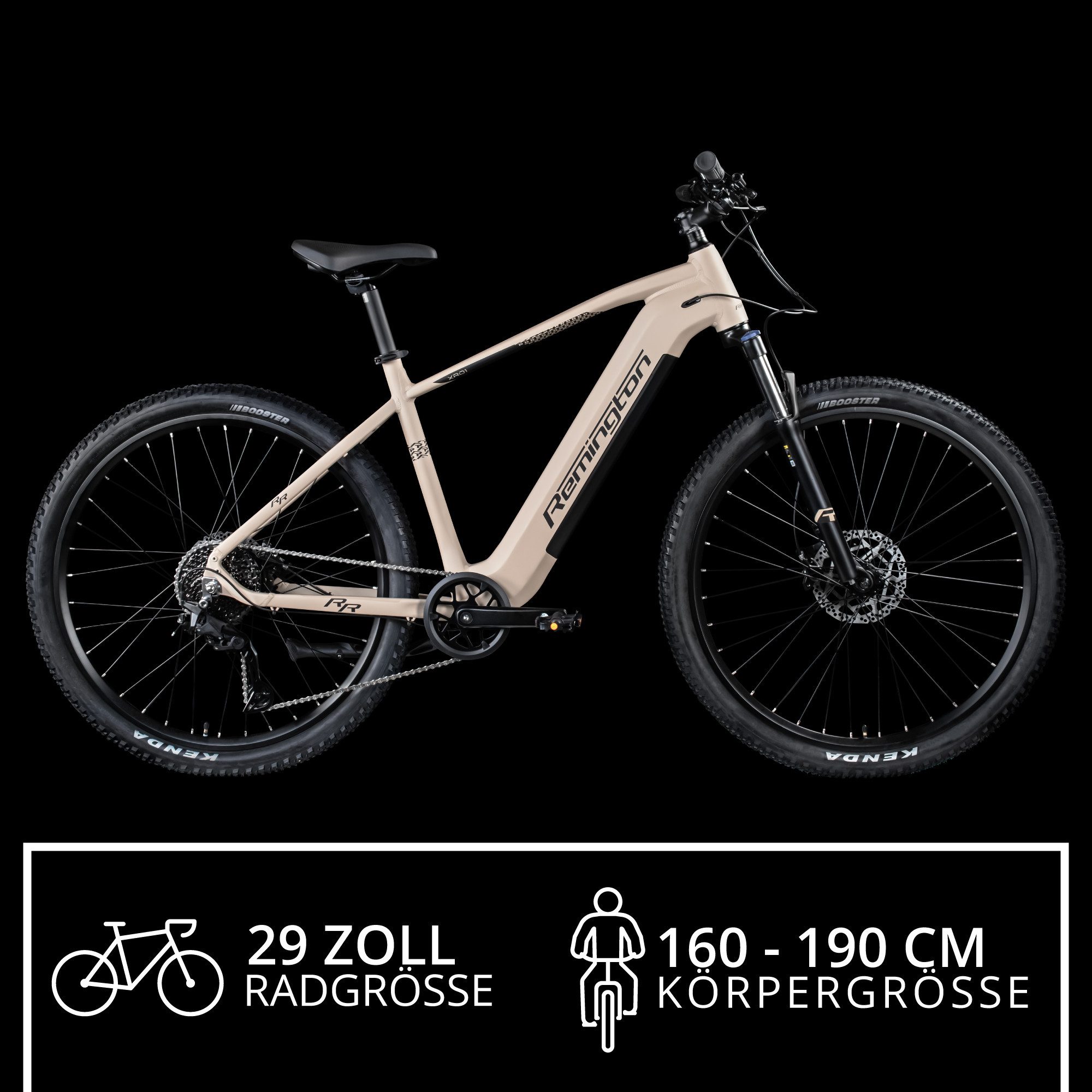 Remington E-Bike Mountainbike XR01, 10 Gang Shimano Cues U3020 SGS Schaltwerk, Kettenschaltung, Heckmotor, 550 Wh, E Bike Mountainbike 29 Zoll Pedelec 10 Gang 540Wh Fahrrad Hardtail MTB