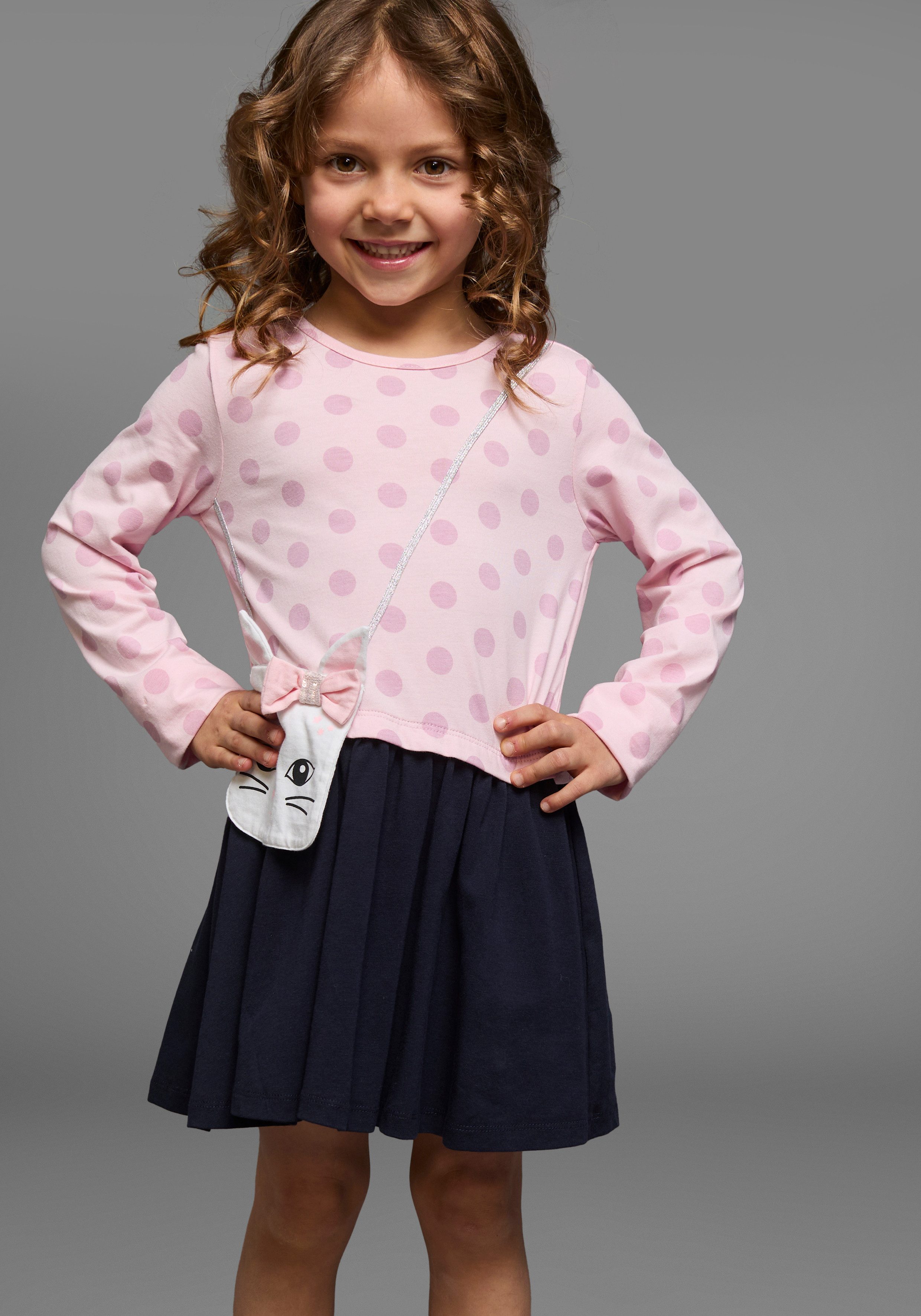 KIDSWORLD Jerseykleid für kleine Mädchen ideal für festliche Anlässe, kniefreie Длина
