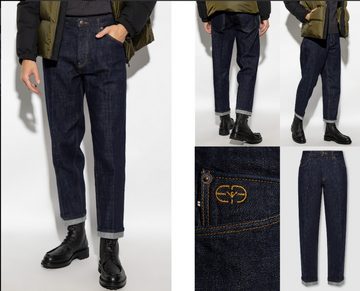 Emporio Armani Tapered-fit-Jeans EMPORIO ARMANI Jeans Loose Fit Pants Trouser Retro Hose Denim Navy Bl