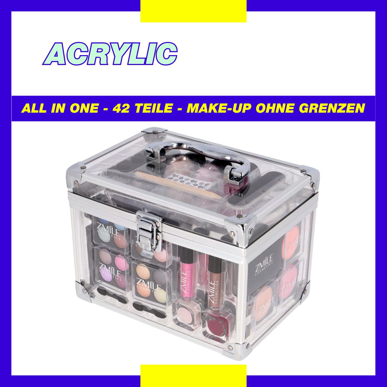 ZMILE COSMETICS Kosmetik-Koffer Acrylic, 42-tlg., vegane Kosmetik