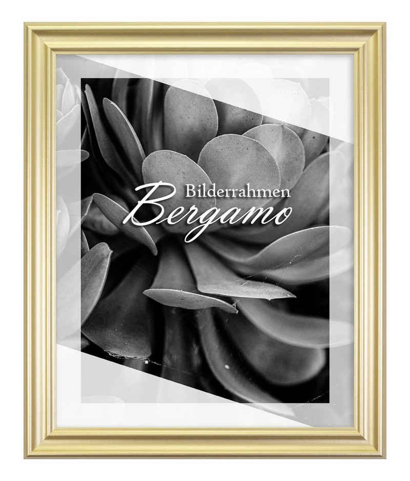 BIRAPA Einzelrahmen Bilderrahmen Bergamo, (1 Stück), 20x20 cm, Gold Schlicht, MDF