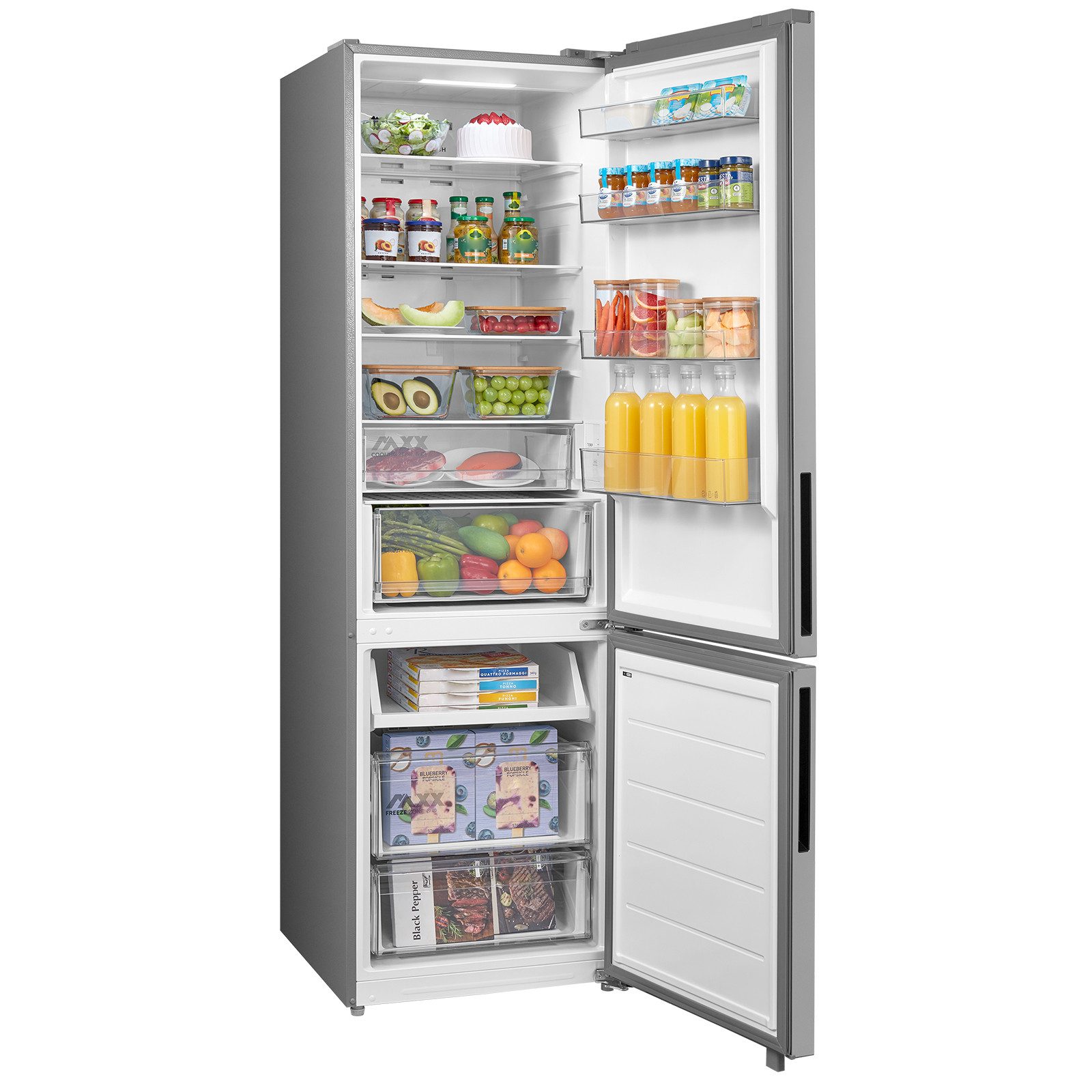 Midea Kühl-/Gefrierkombination SPACE MASTER MDRB600MME46, 201 cm hoch, 59,5 cm breit, Mehr Platz für Frische – mit extra viel Stauraum und NoFrost
