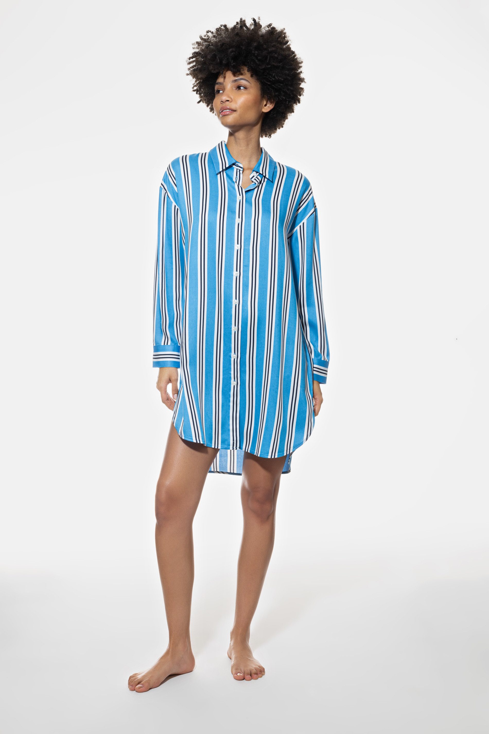 Mey Nachthemd Mey Damen Nachthemd langarm Streifen-Design (1-tlg)
