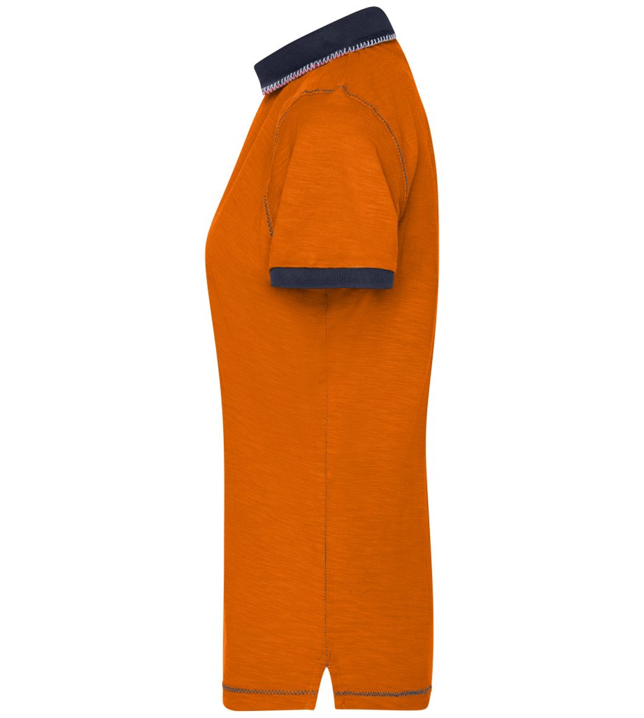 James & Nicholson Poloshirt Doppelpack Damenpoloshirt in trendiger Slub Qualität Urban Polo JN979 (Spar-Set, 2er-Pack) Hochwertiger Single Jersey aus Flammgarn